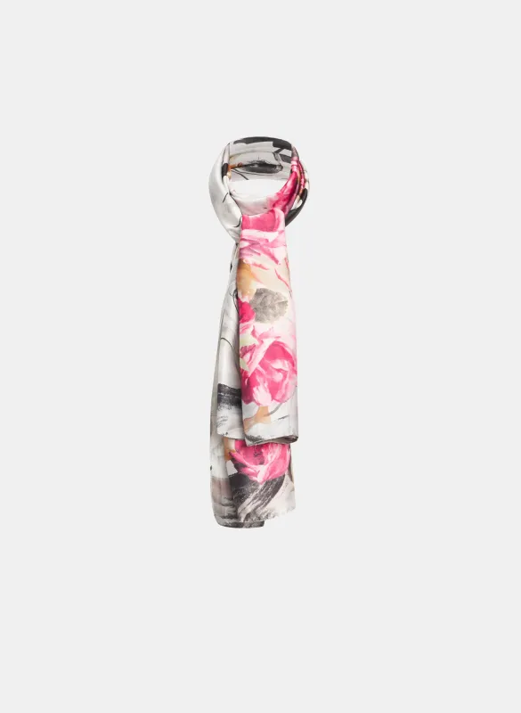Abstract & Rose Print Scarf sold by Laura