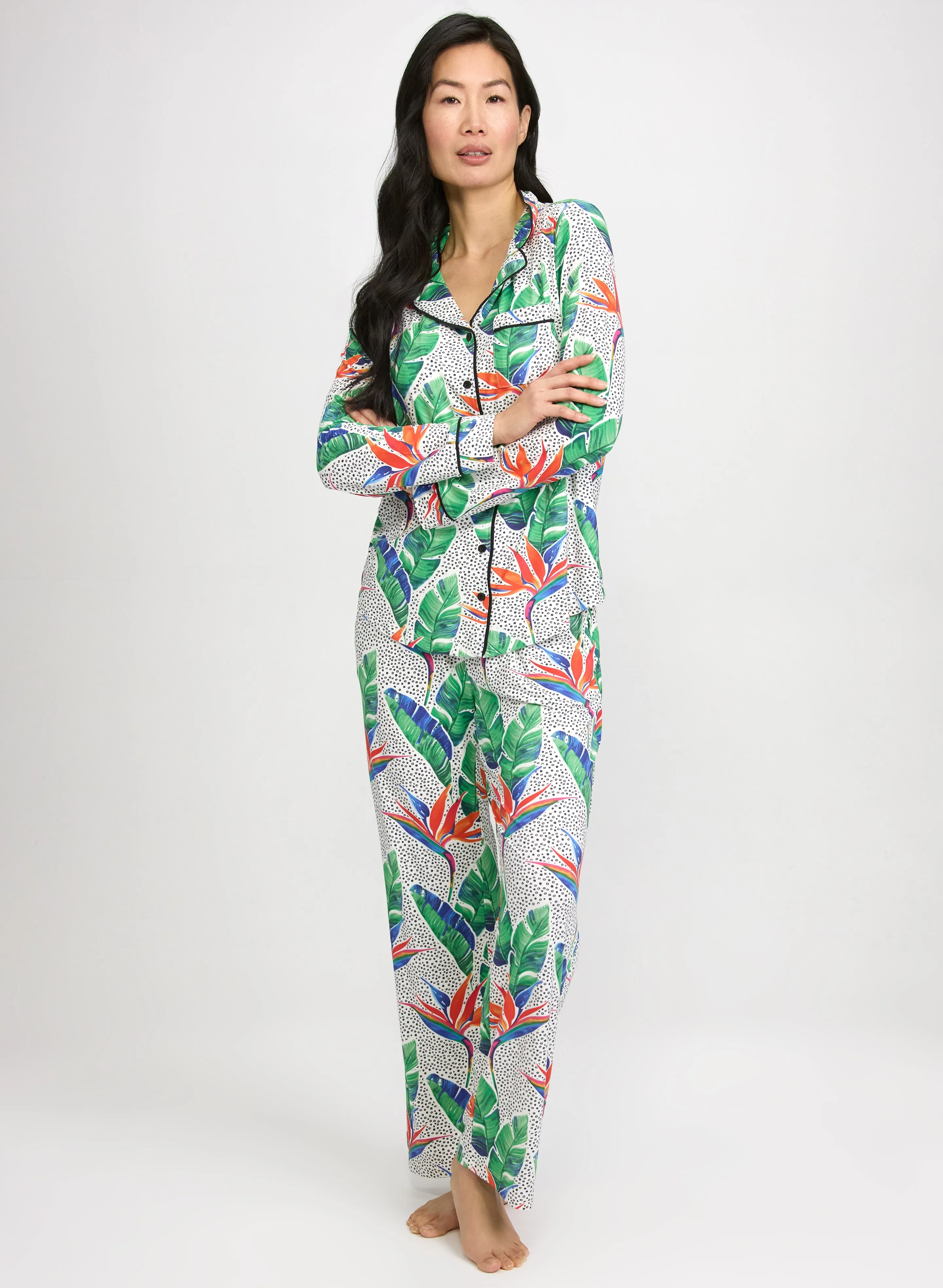 Simon Chang - Mixed Tropical Print Pyjama Set sold by Laura