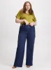 V-neck Satin Blouse & Cargo Jeans sold by Laura