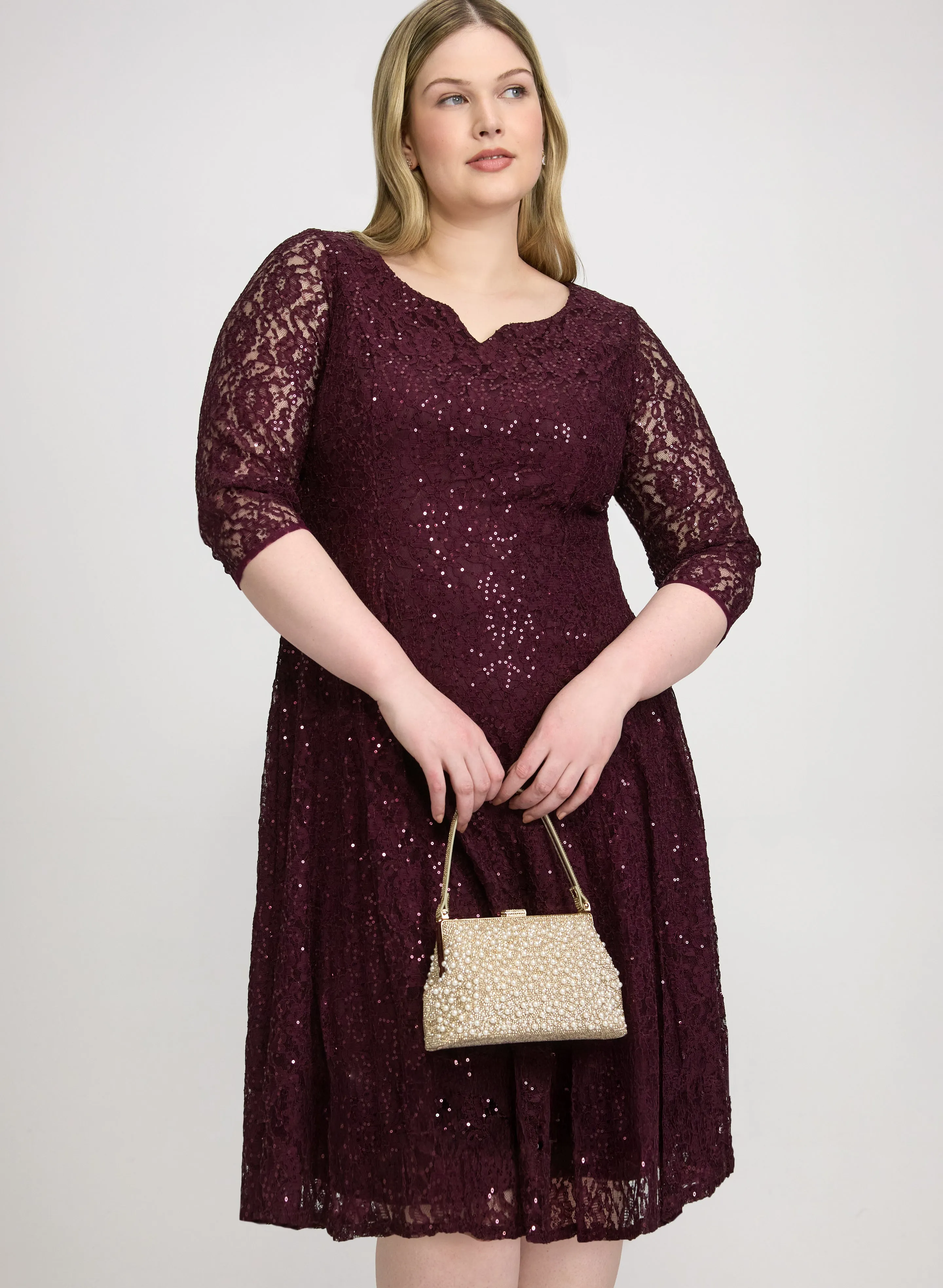 Sequined Lace Dress sold by Laura product image thumbnail 4