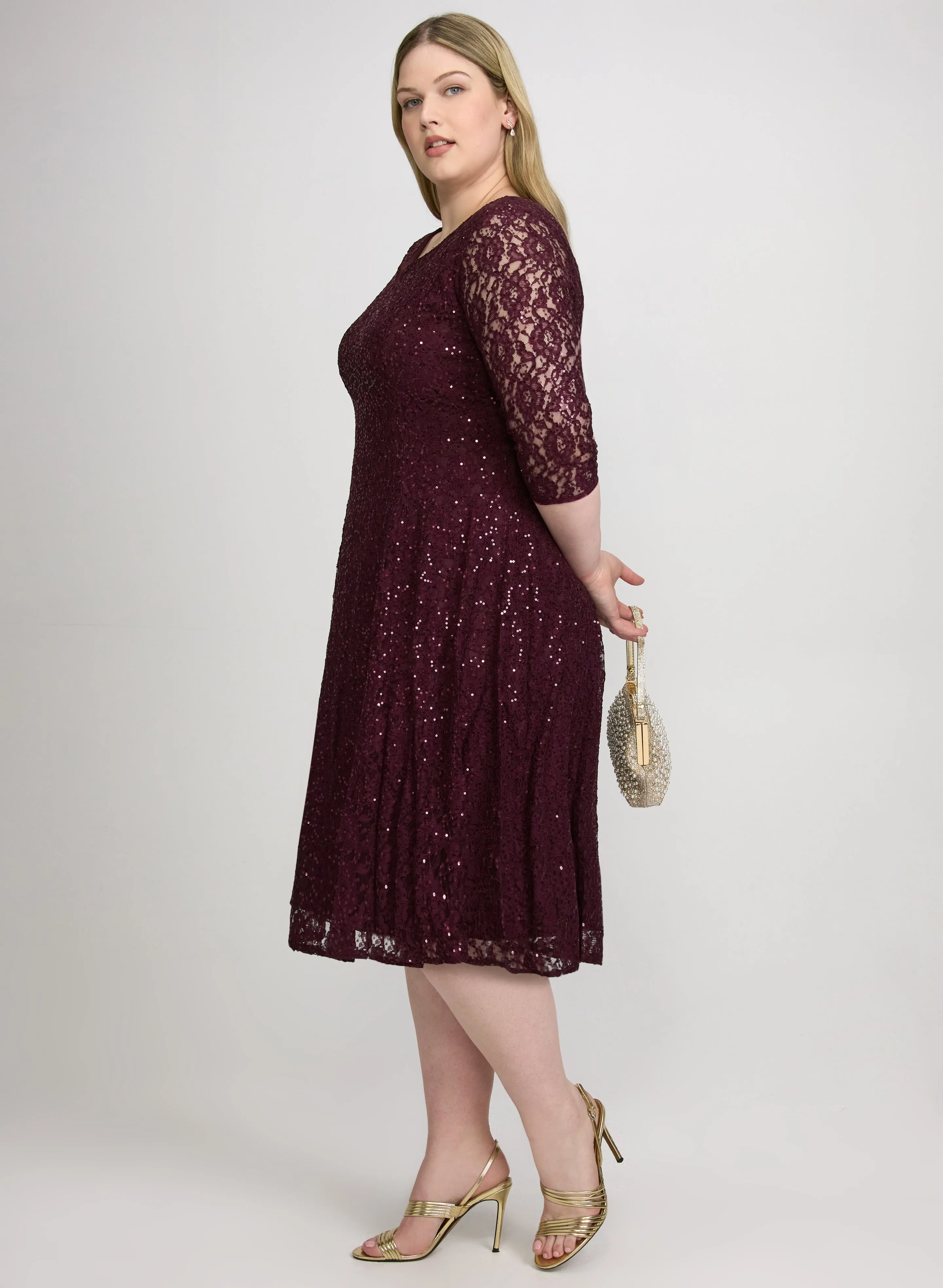 Sequined Lace Dress sold by Laura product image thumbnail 2