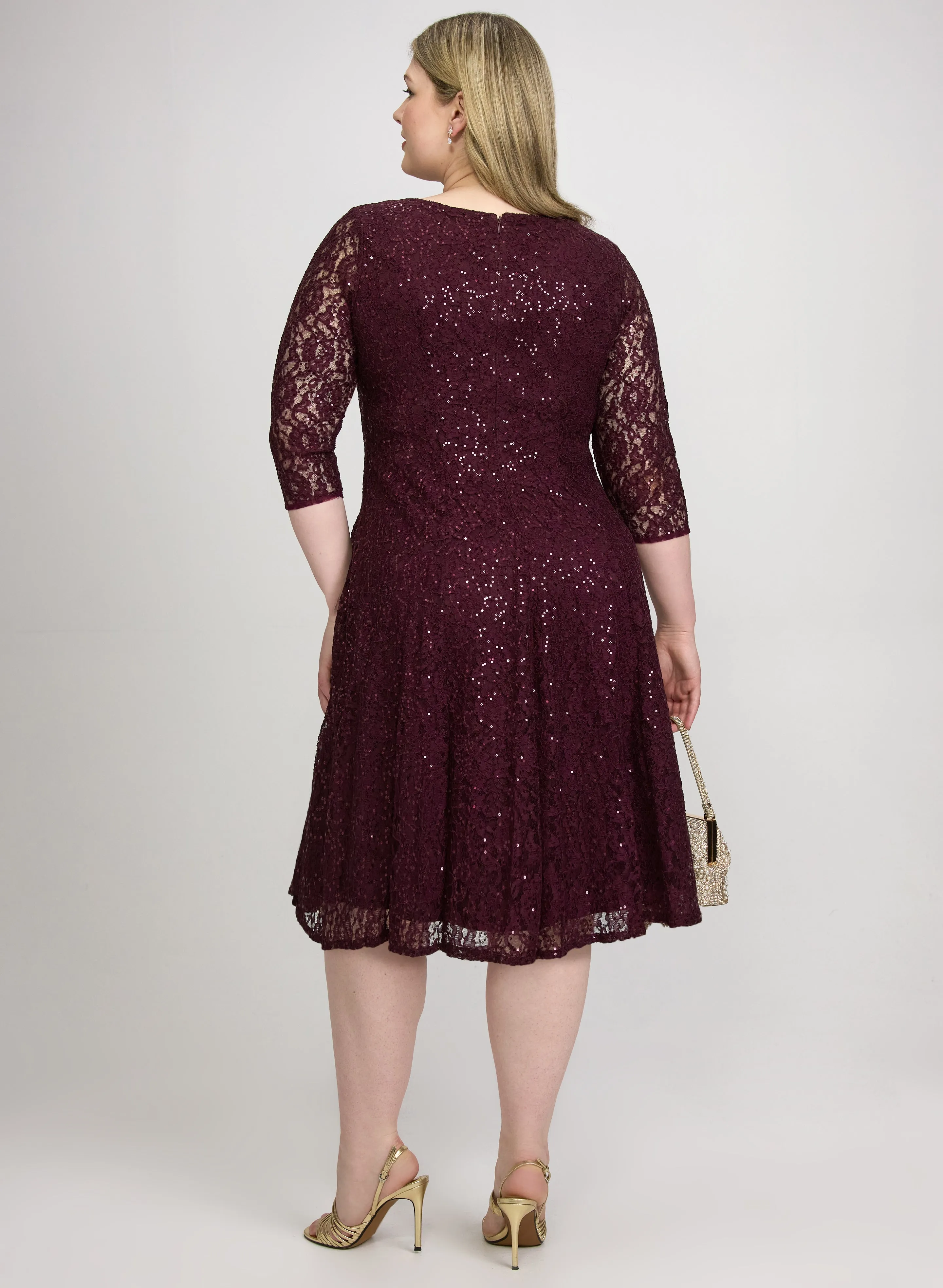 Sequined Lace Dress sold by Laura product image thumbnail 3
