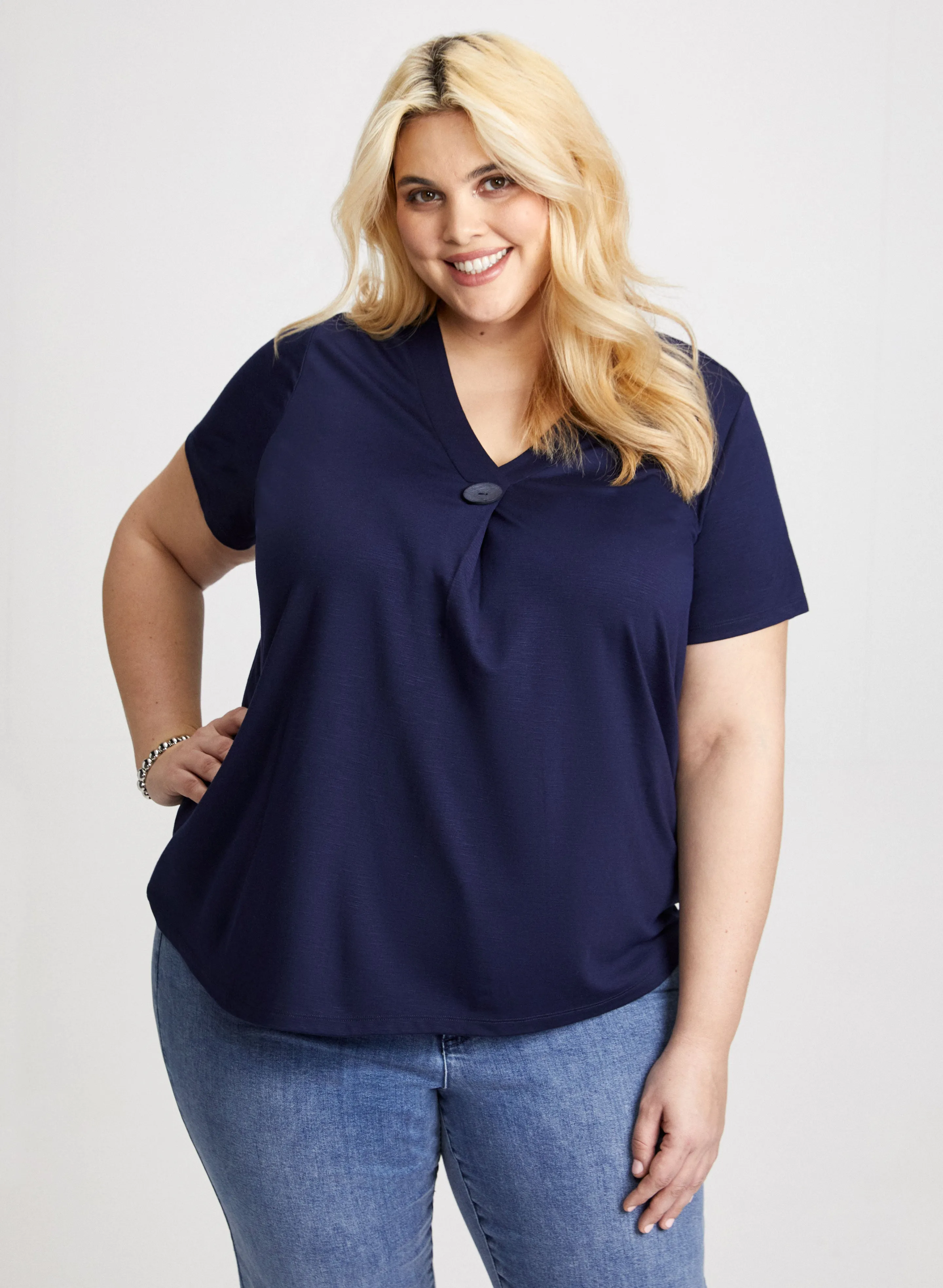 Button Detail T-Shirt sold by Laura product image thumbnail 5