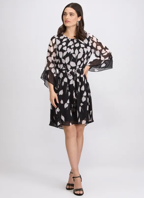 Cascading Leaf Print Dress made by Laura