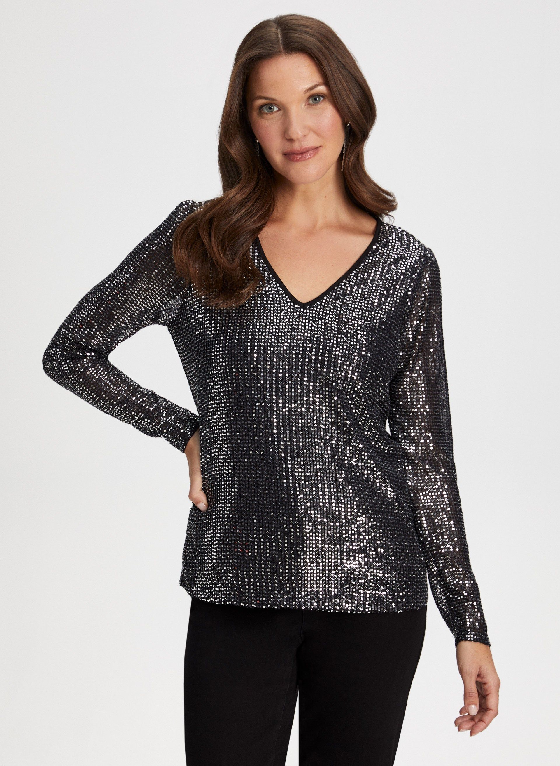 Sequin Long Sleeve Top sold by Laura product image thumbnail 5