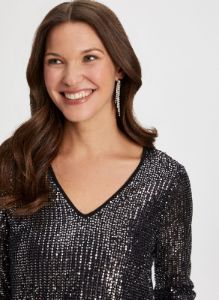 Sequin Long Sleeve Top sold by Laura