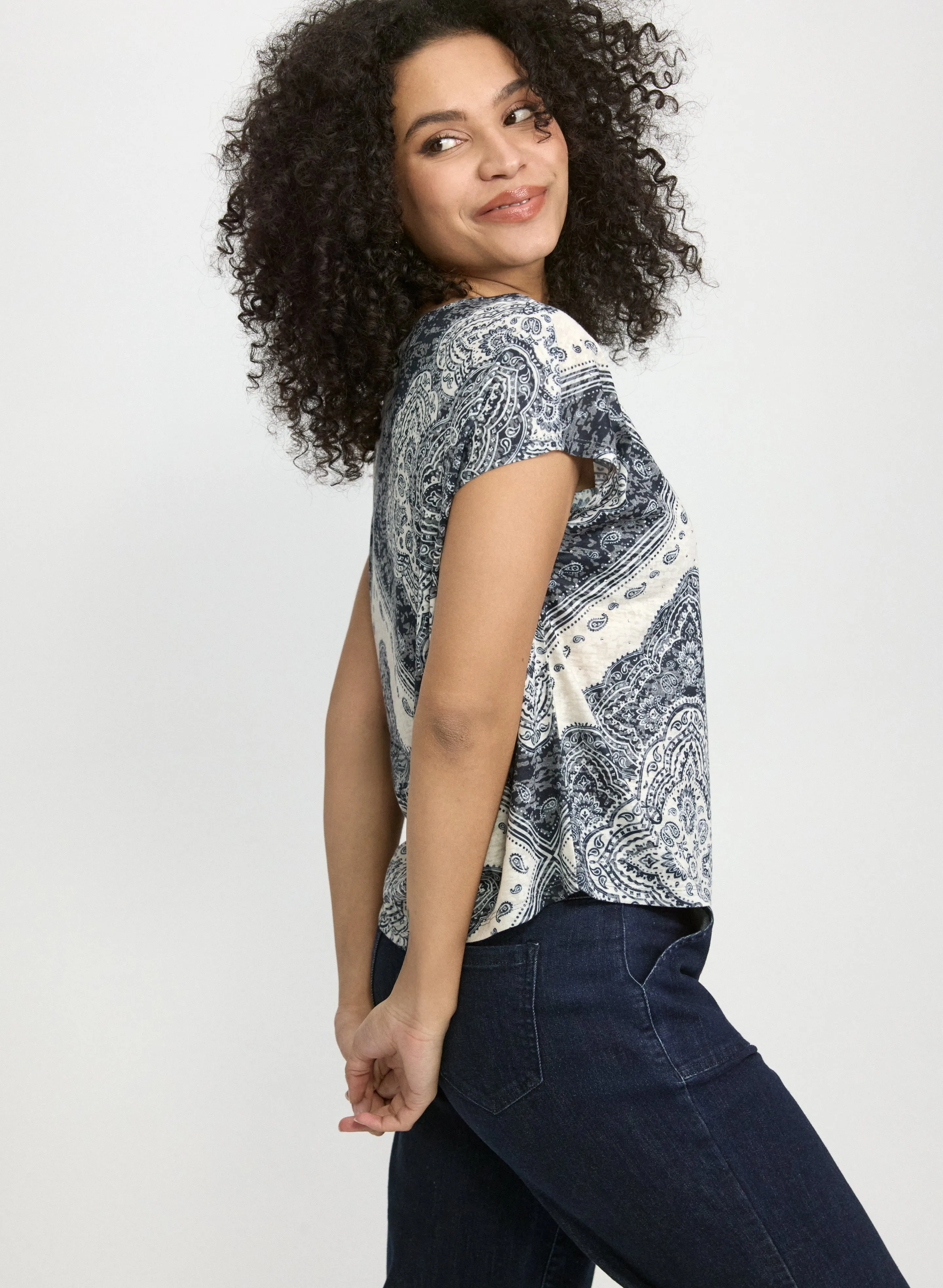 Paisley Print T-Shirt sold by Laura