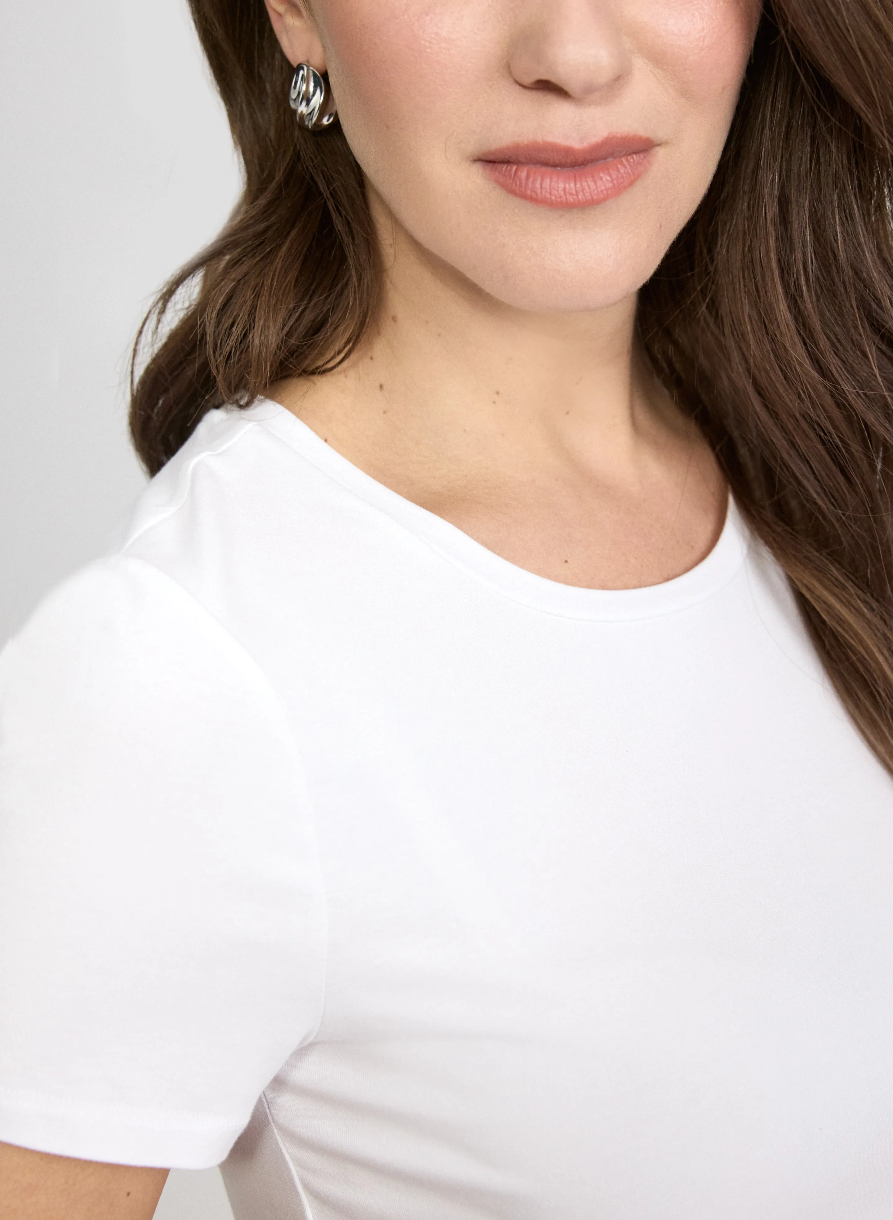 Cotton-Blend Crew Neck T-Shirt sold by Laura product image thumbnail 5