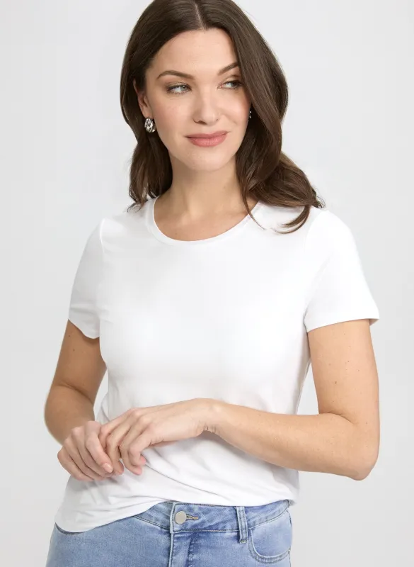 Cotton-Blend Crew Neck T-Shirt made by Laura
