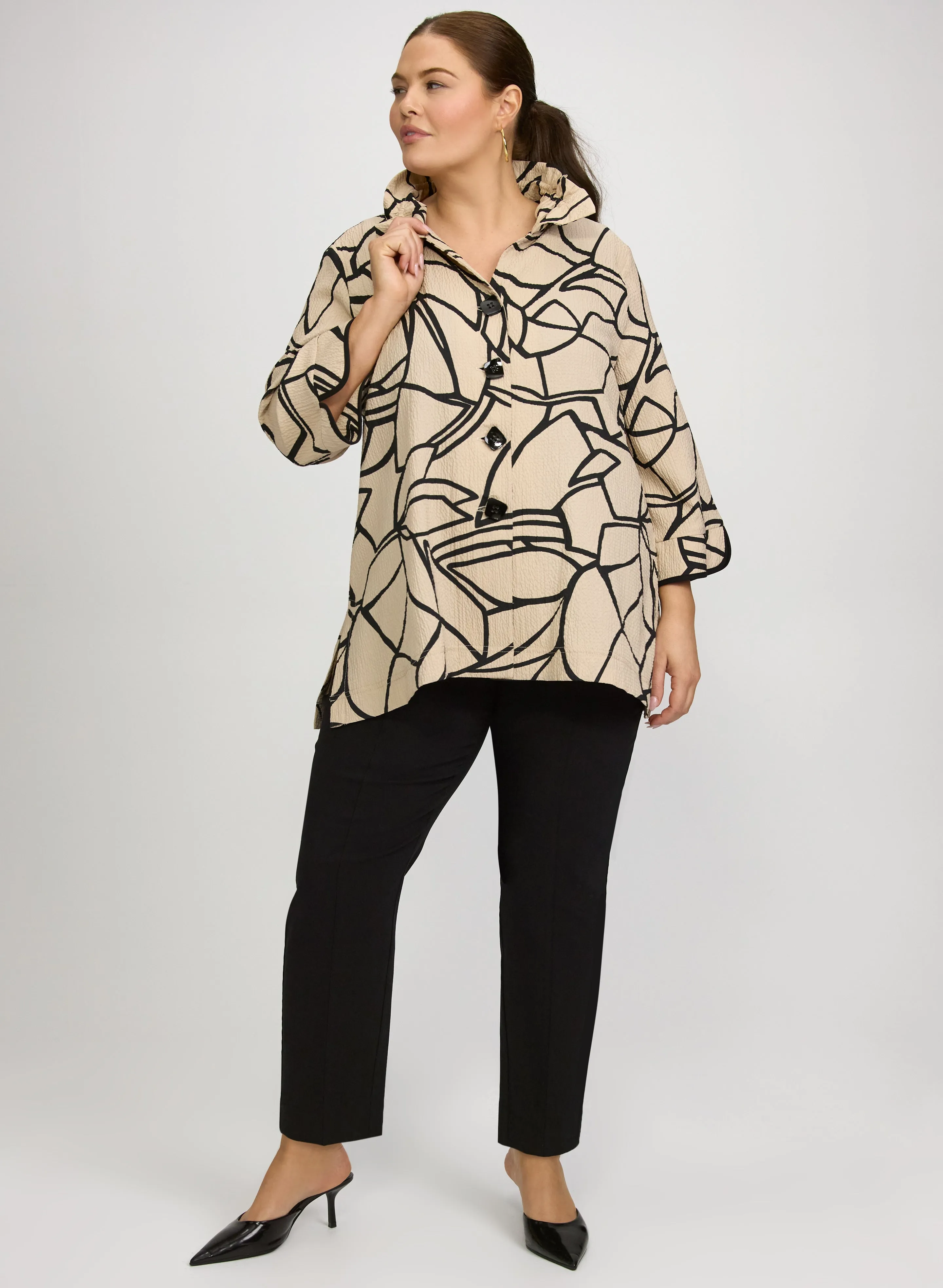 Joseph Ribkoff - Geometric Ruched Collar Jacket sold by Laura product image thumbnail 3
