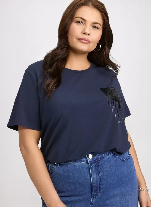 Sequined Patch Detail T-Shirt sold by Laura