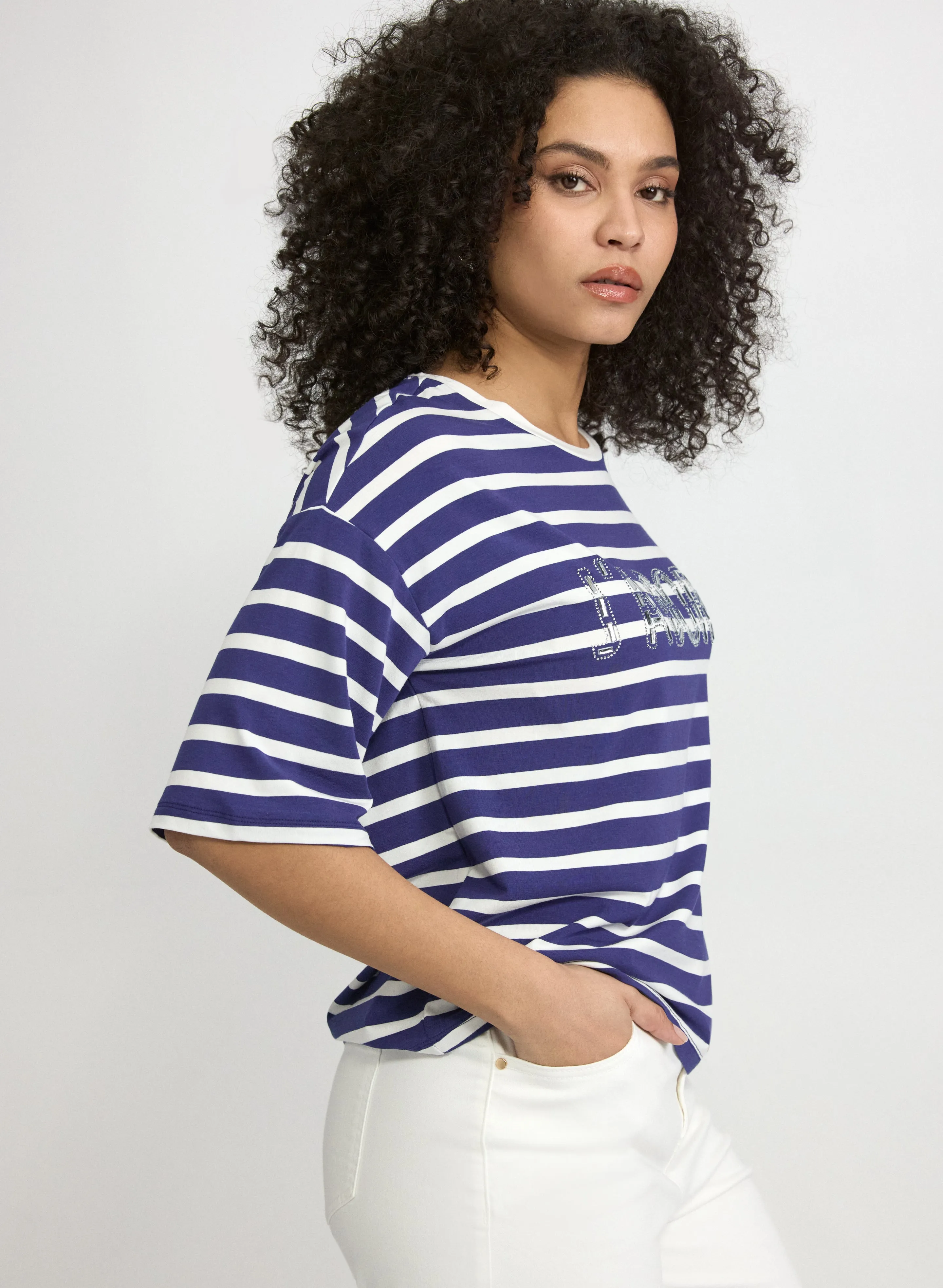 'J'Adore' Stripe T-Shirt sold by Laura product image thumbnail 5