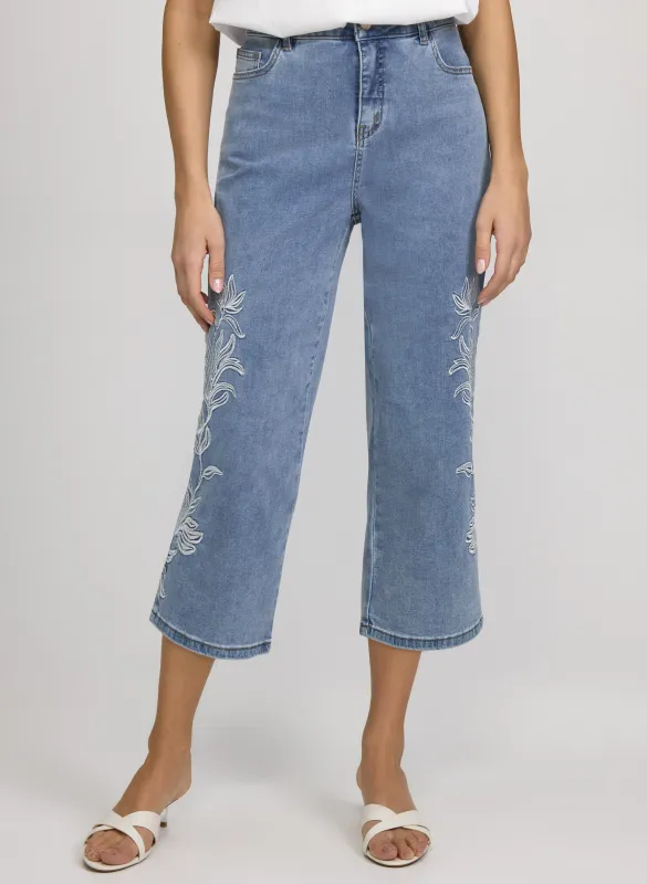 Embroidered Straight-Leg Capris made by Laura