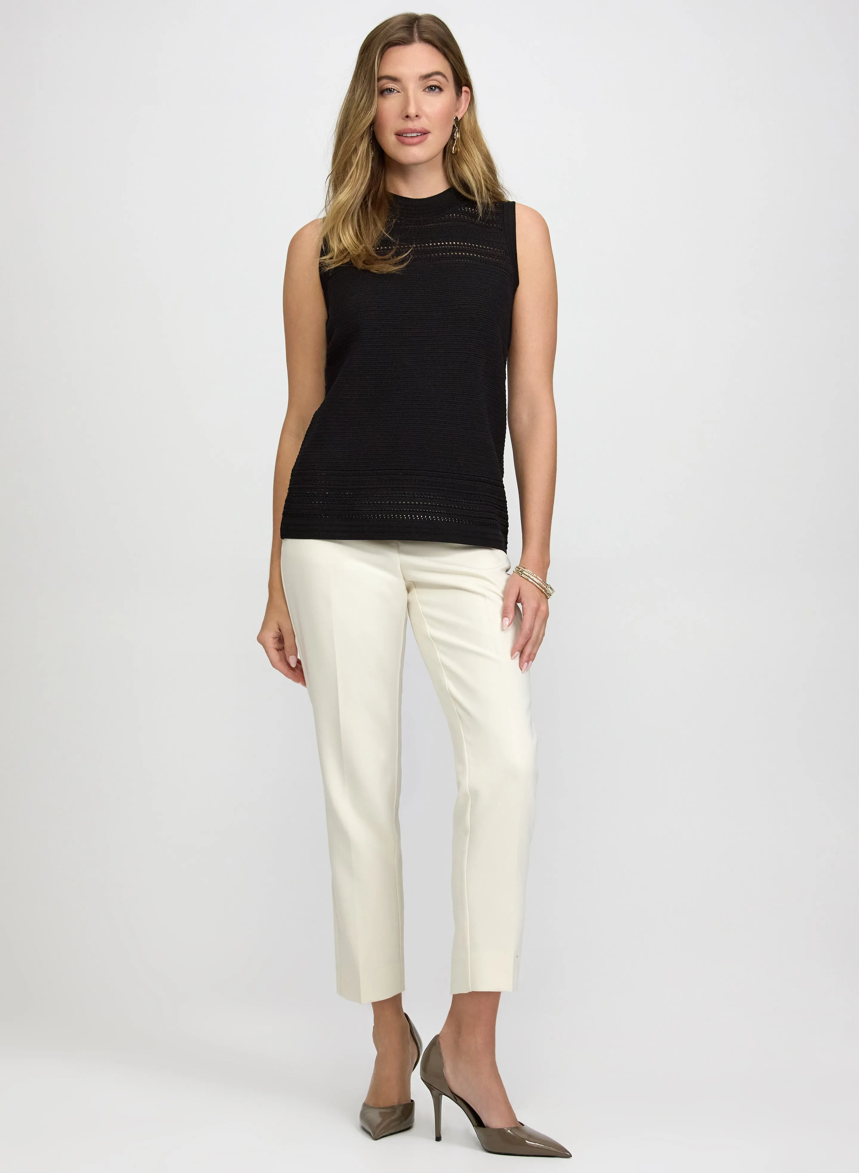 Sleeveless Pointelle Knit Tank sold by Laura product image thumbnail 4