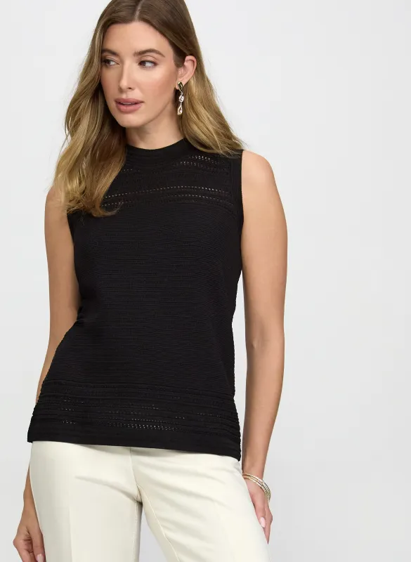 Sleeveless Pointelle Knit Sweater sold by Laura