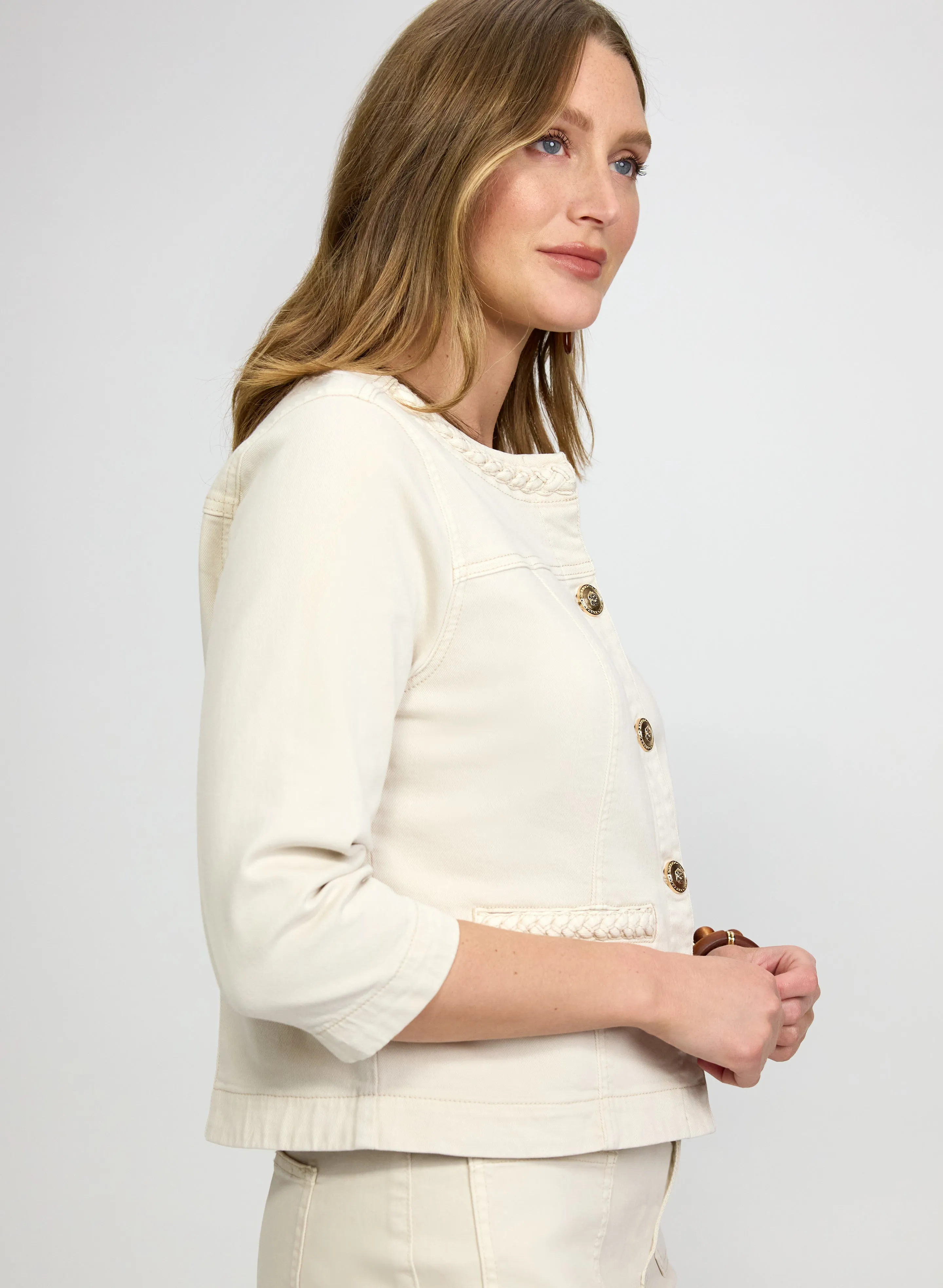 Braided Trim Denim Jacket sold by Laura product image thumbnail 2