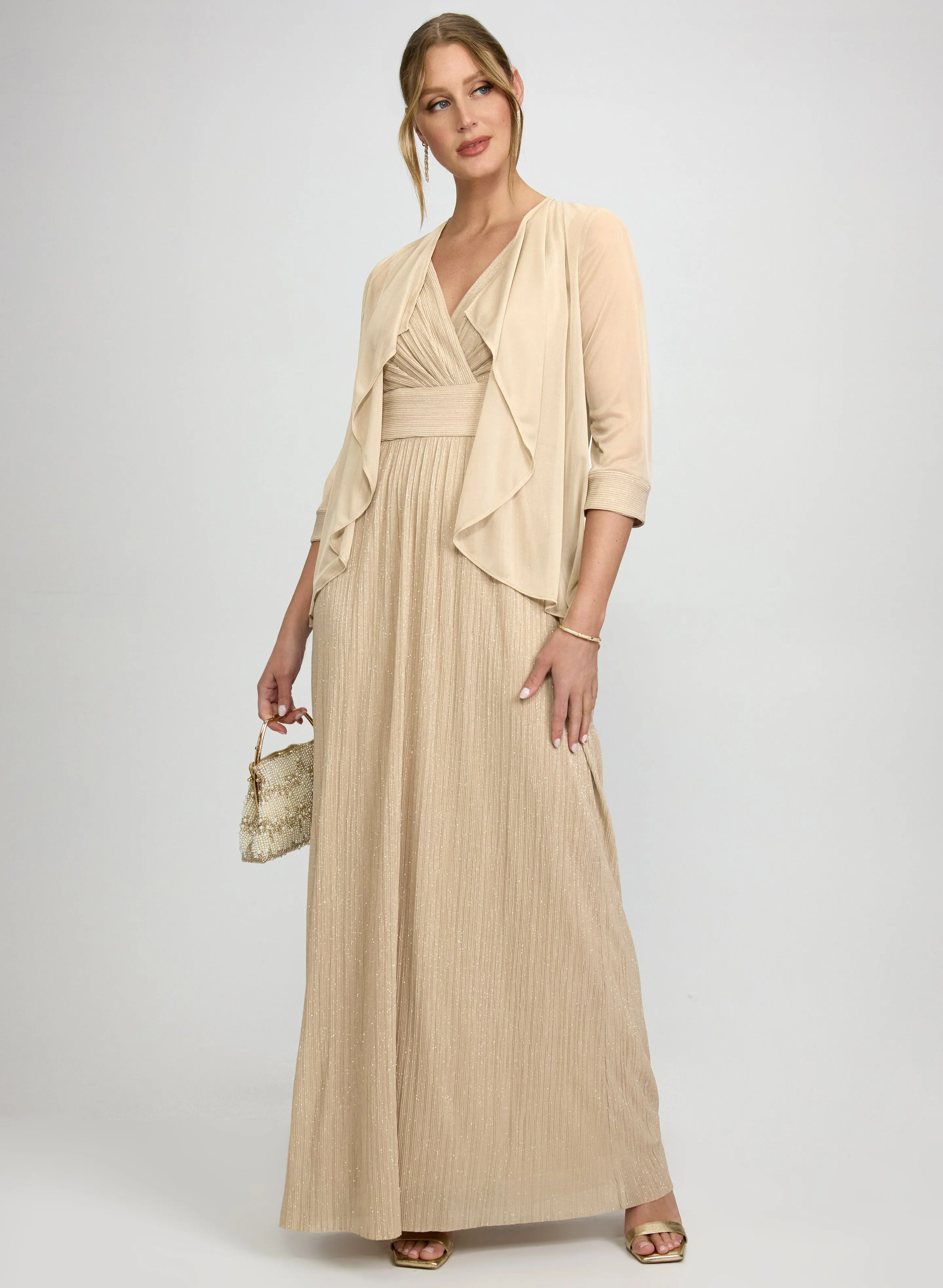 Glitter Dress & Chiffon Jacket Set sold by Laura