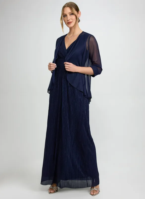 Glitter Dress & Chiffon Jacket Set made by Laura