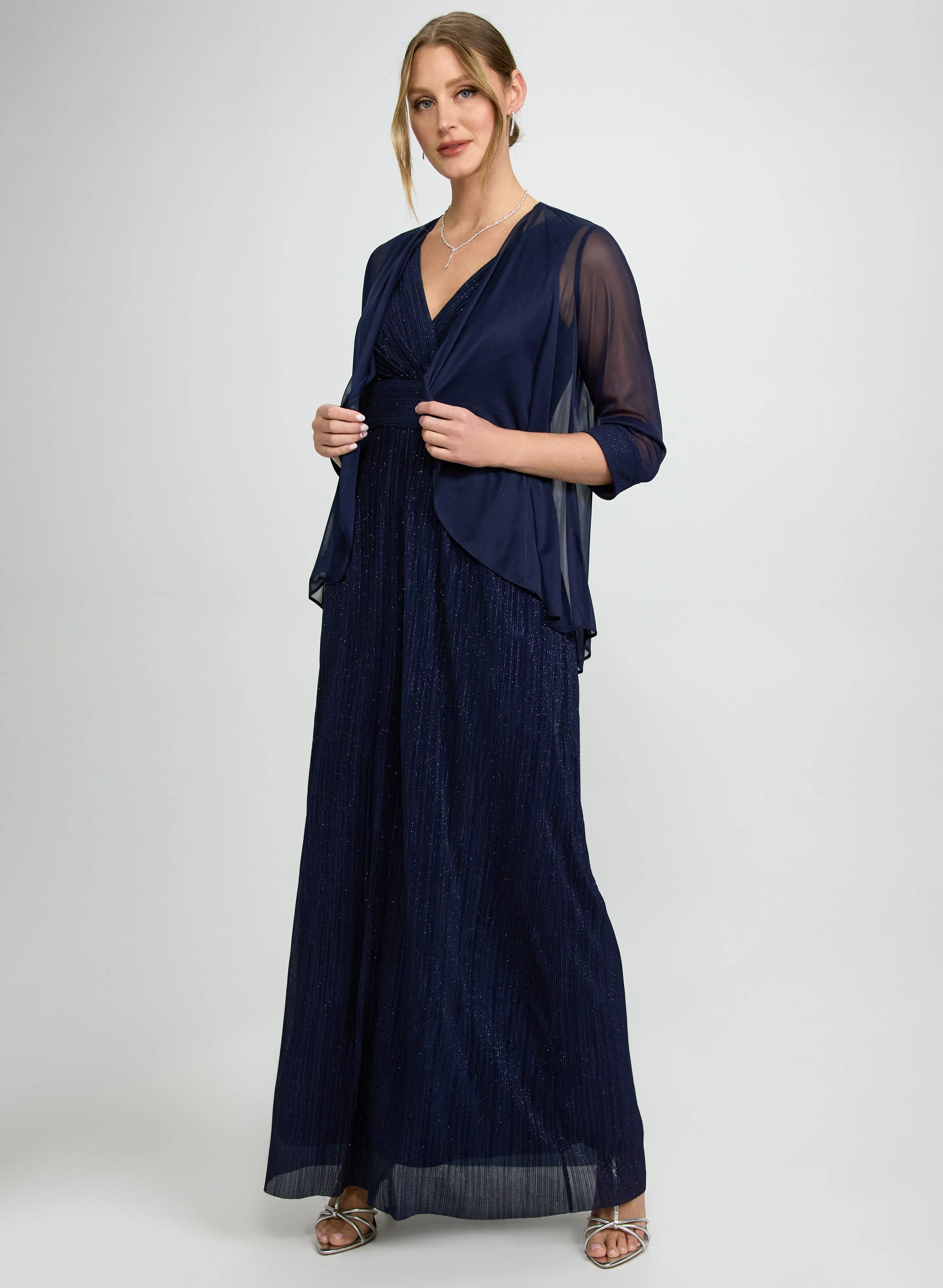 Glitter Dress & Chiffon Jacket Set sold by Laura