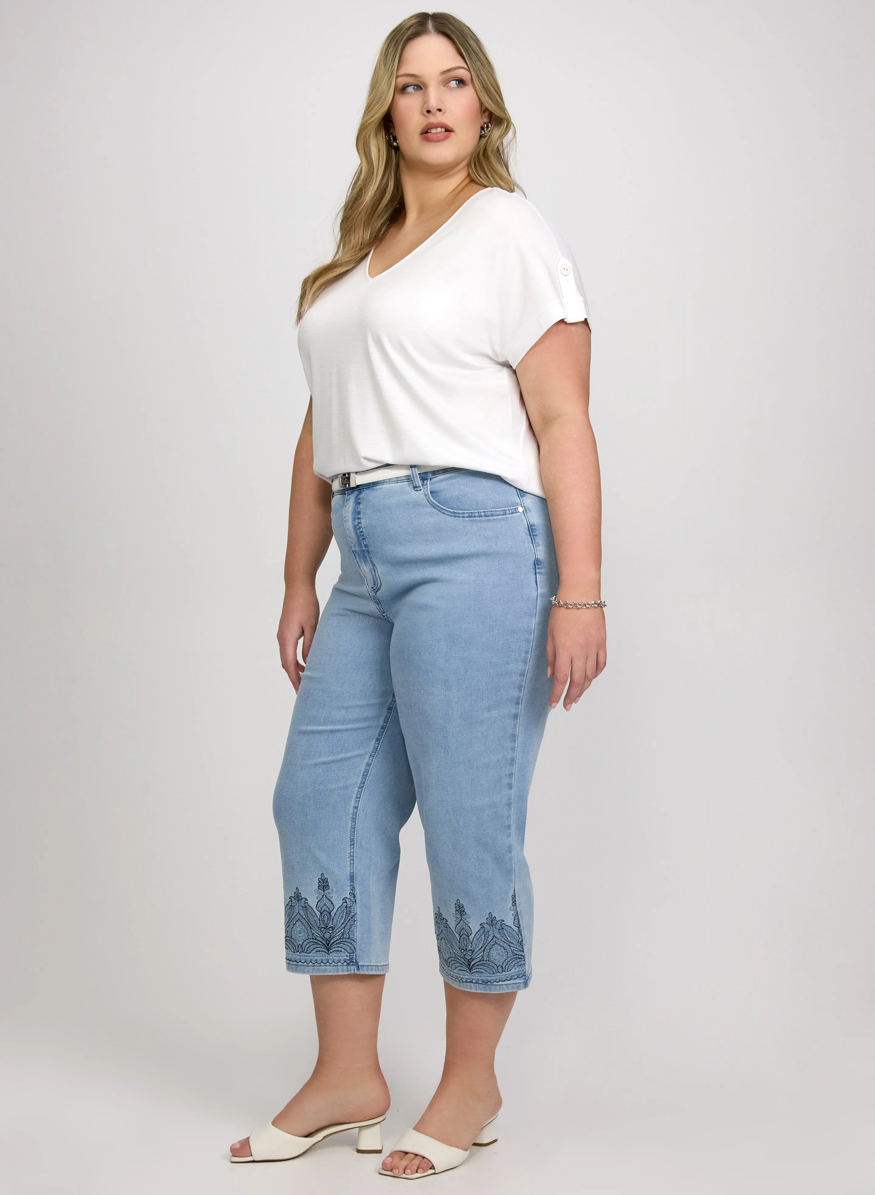 Embroidered Denim Capris sold by Laura product image thumbnail 5