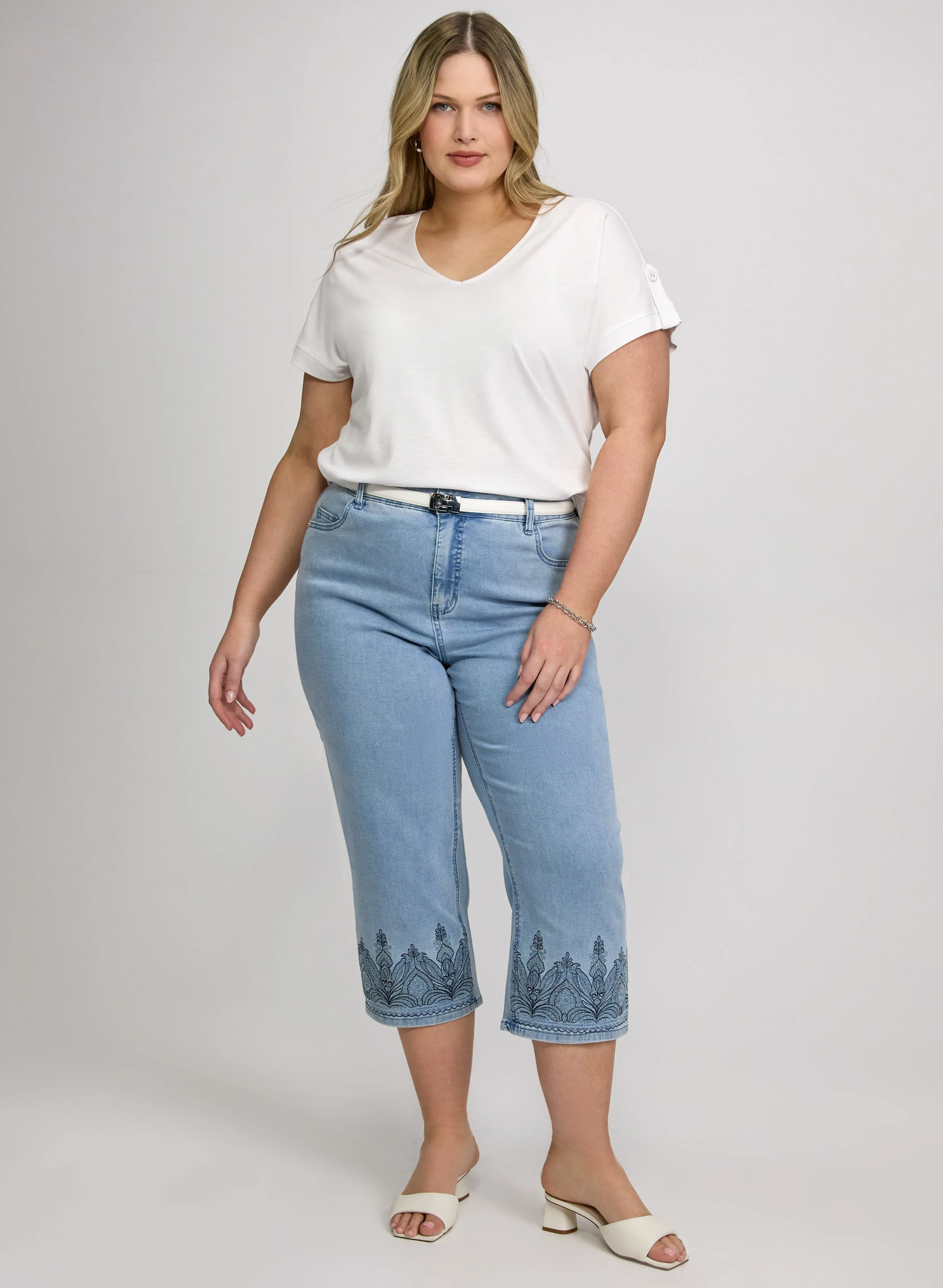 Embroidered Denim Capris sold by Laura product image thumbnail 3