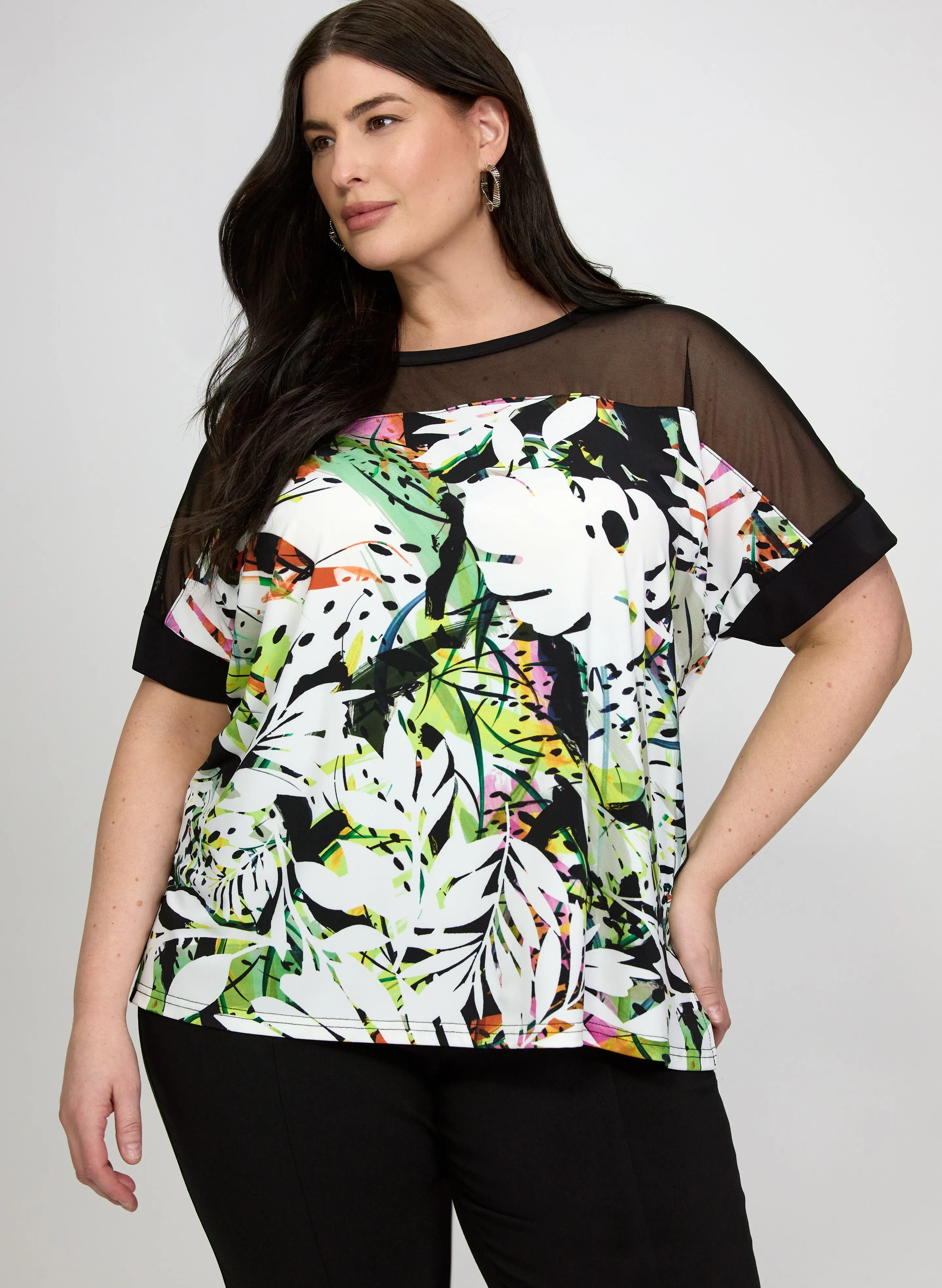 Joseph Ribkoff - Abstract Leaf Print Top sold by Laura