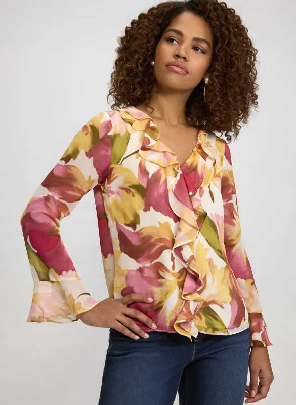 Floral Ruffle Front Blouse made by Laura