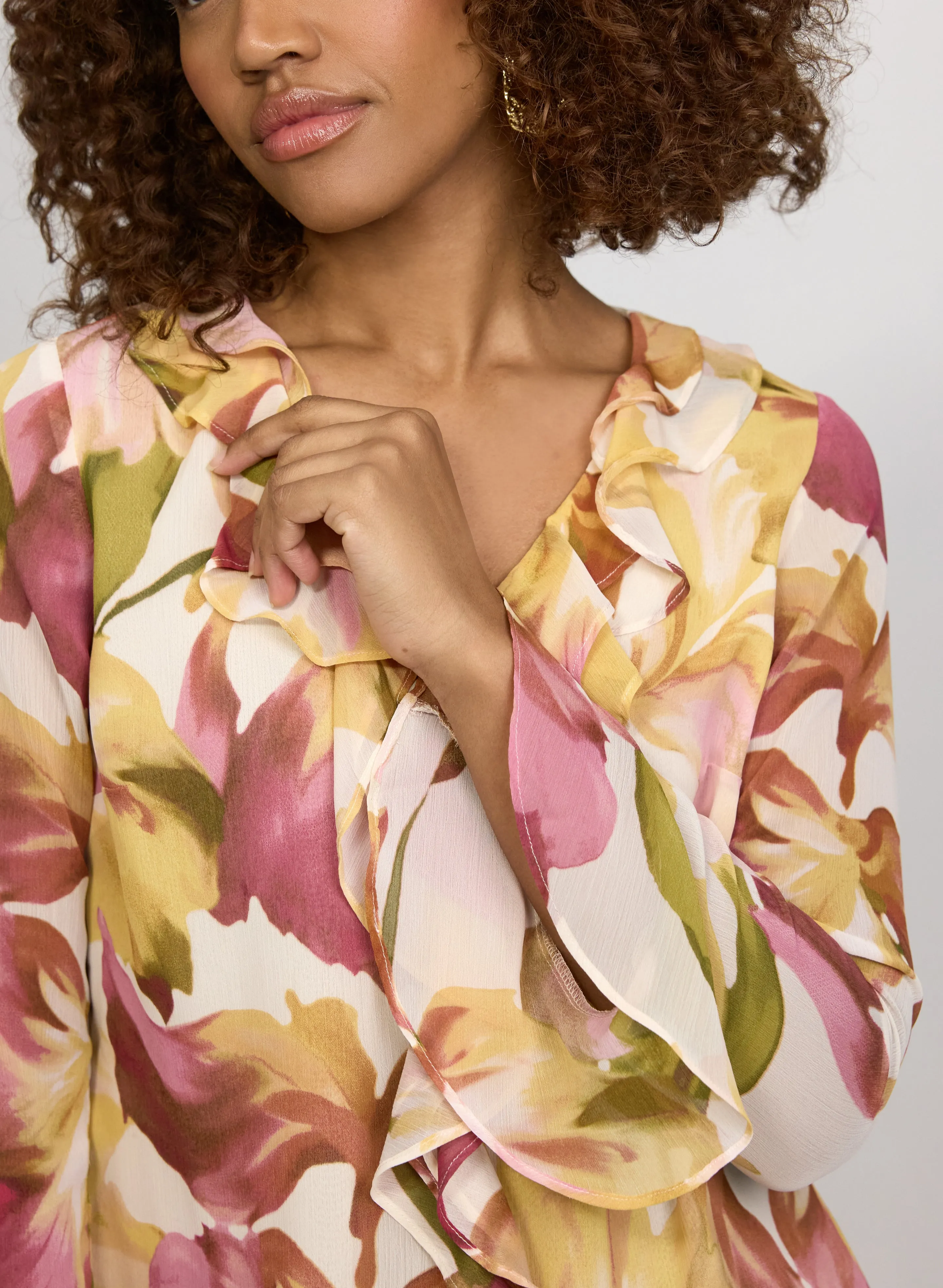 Floral Ruffle Front Blouse sold by Laura product image thumbnail 5