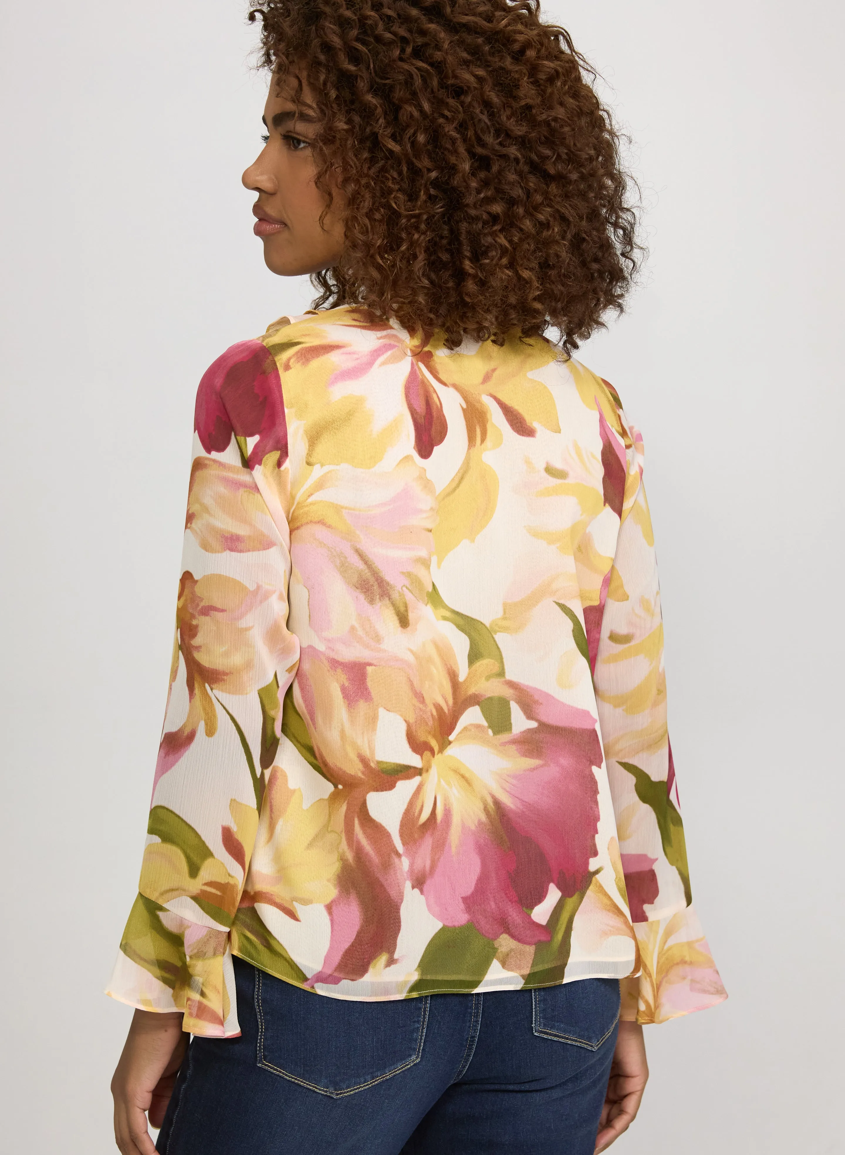 Floral Ruffle Front Blouse sold by Laura product image thumbnail 3
