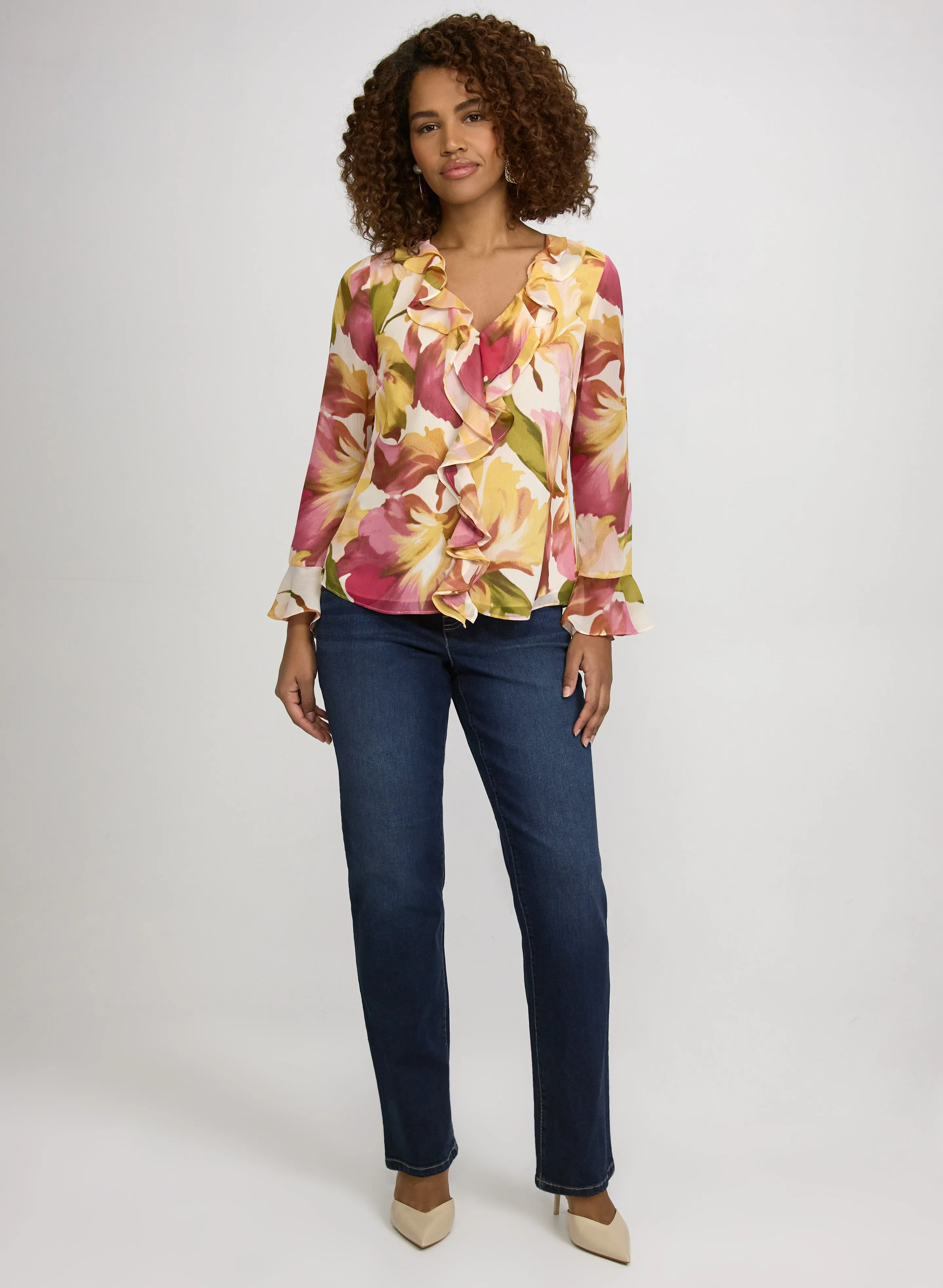 Floral Ruffle Front Blouse sold by Laura product image thumbnail 4