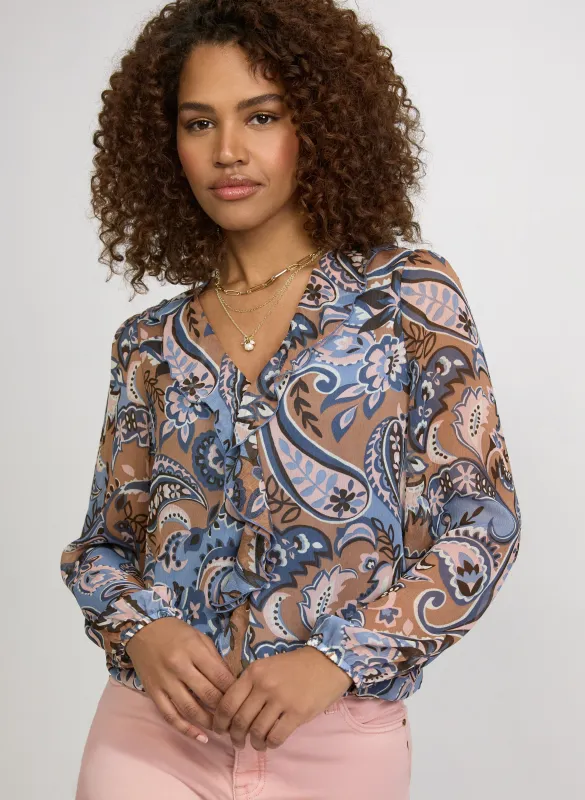 Paisley V-Neck Blouse sold by Laura