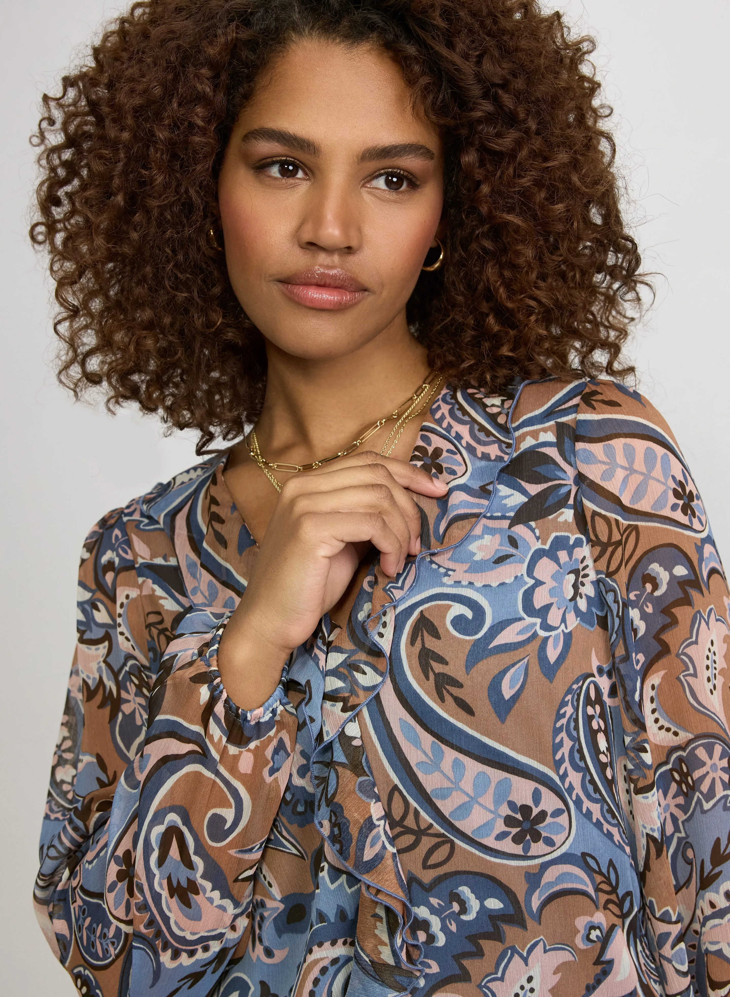 Paisley V-Neck Blouse sold by Laura product image thumbnail 2