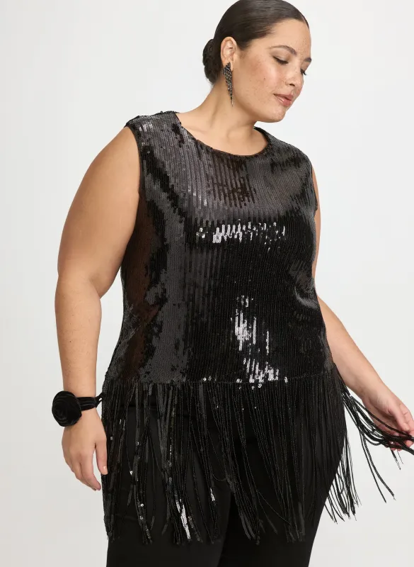 Sequin Fringe Top made by Laura