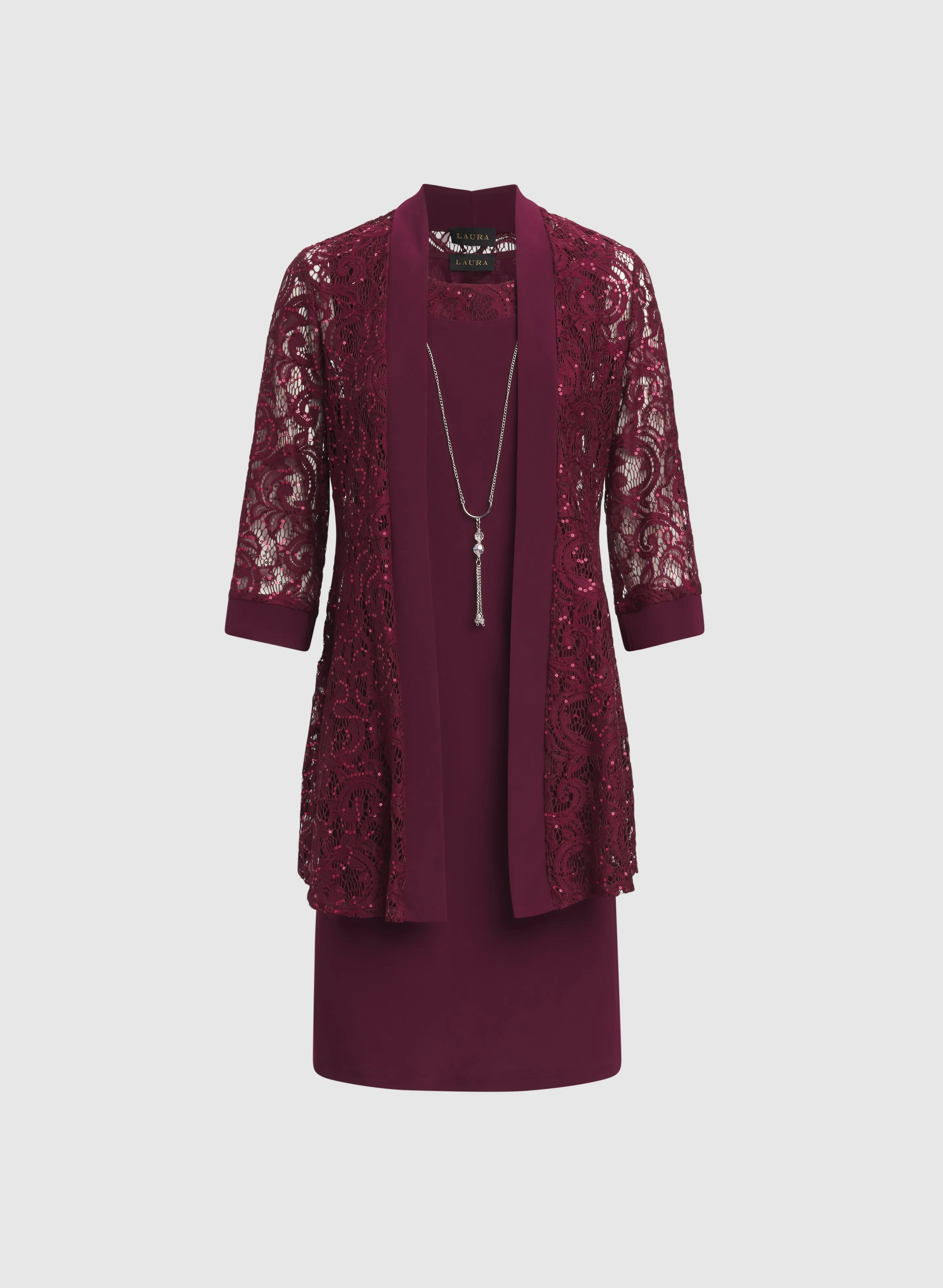Sequined Lace Jacket & Dress Set sold by Laura product image thumbnail 5
