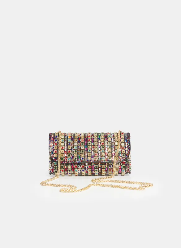 Multi-coloured Stone Envelope Clutch made by Laura