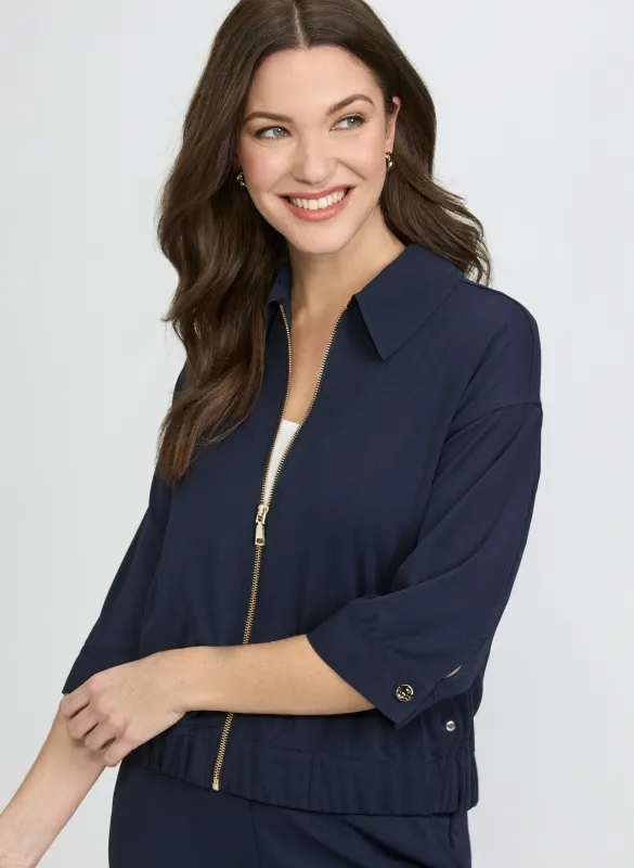 Zip-Up Jersey Top sold by Laura