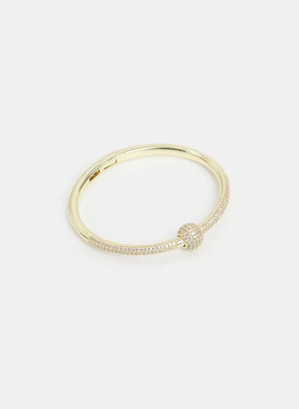 Cubic Zirconia Ball Tipped Bangle made by Laura