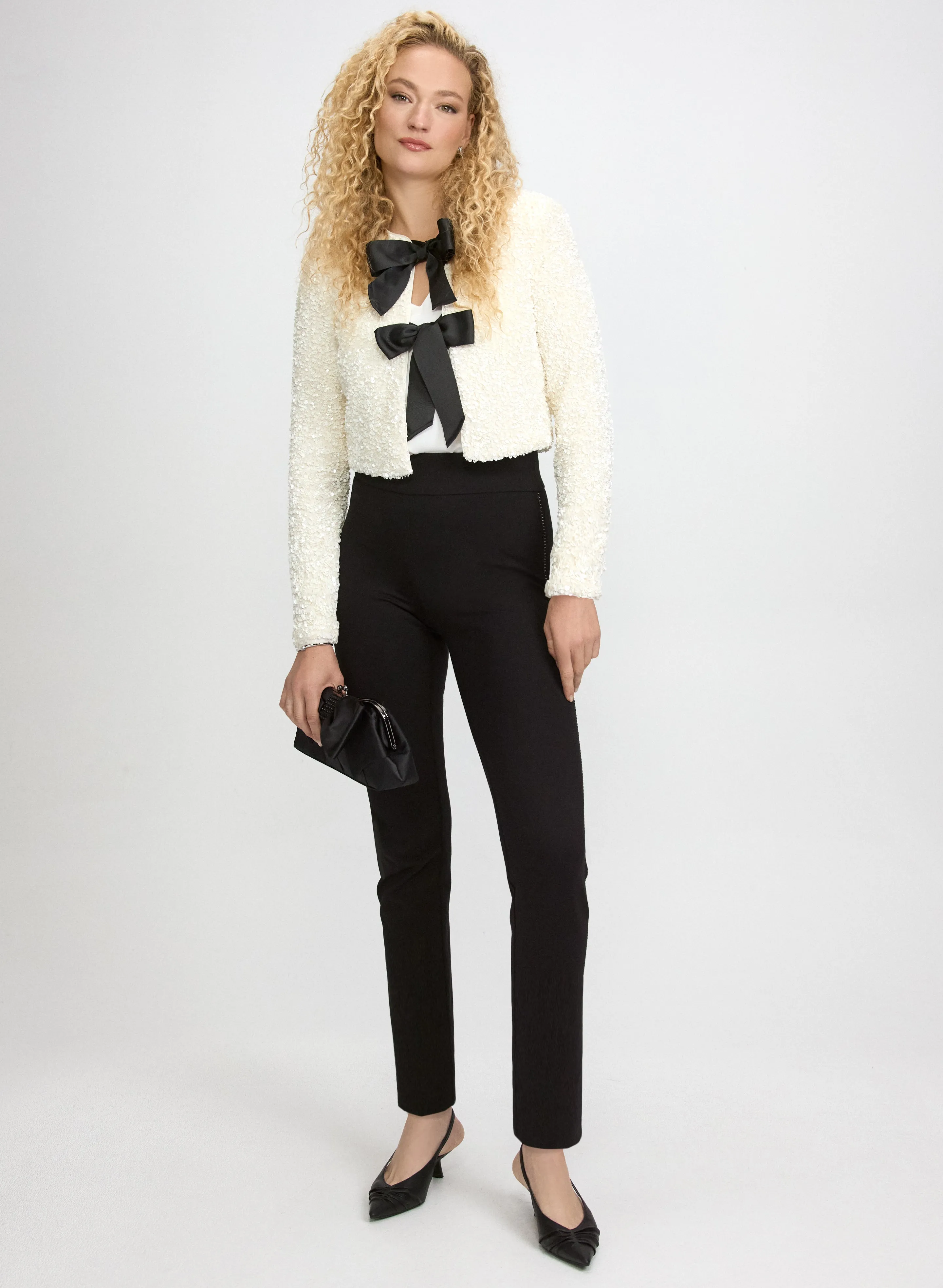 Sofia Metallic Stitch Slim-Leg Pants sold by Laura product image thumbnail 4