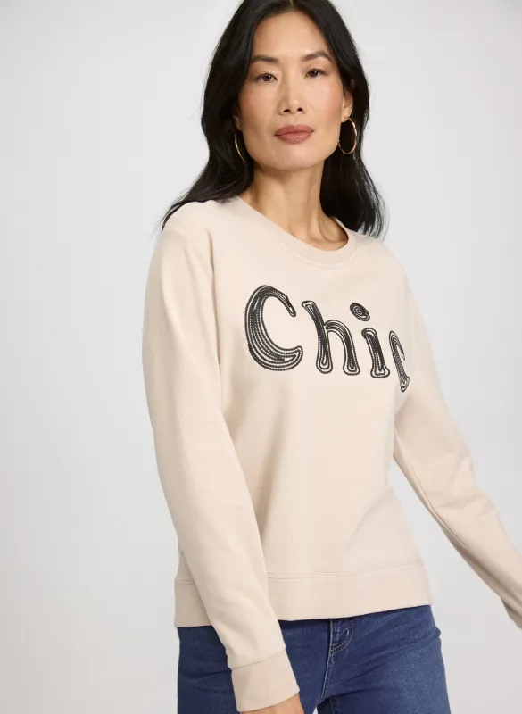 Embroidered Script Sweatshirt made by Laura