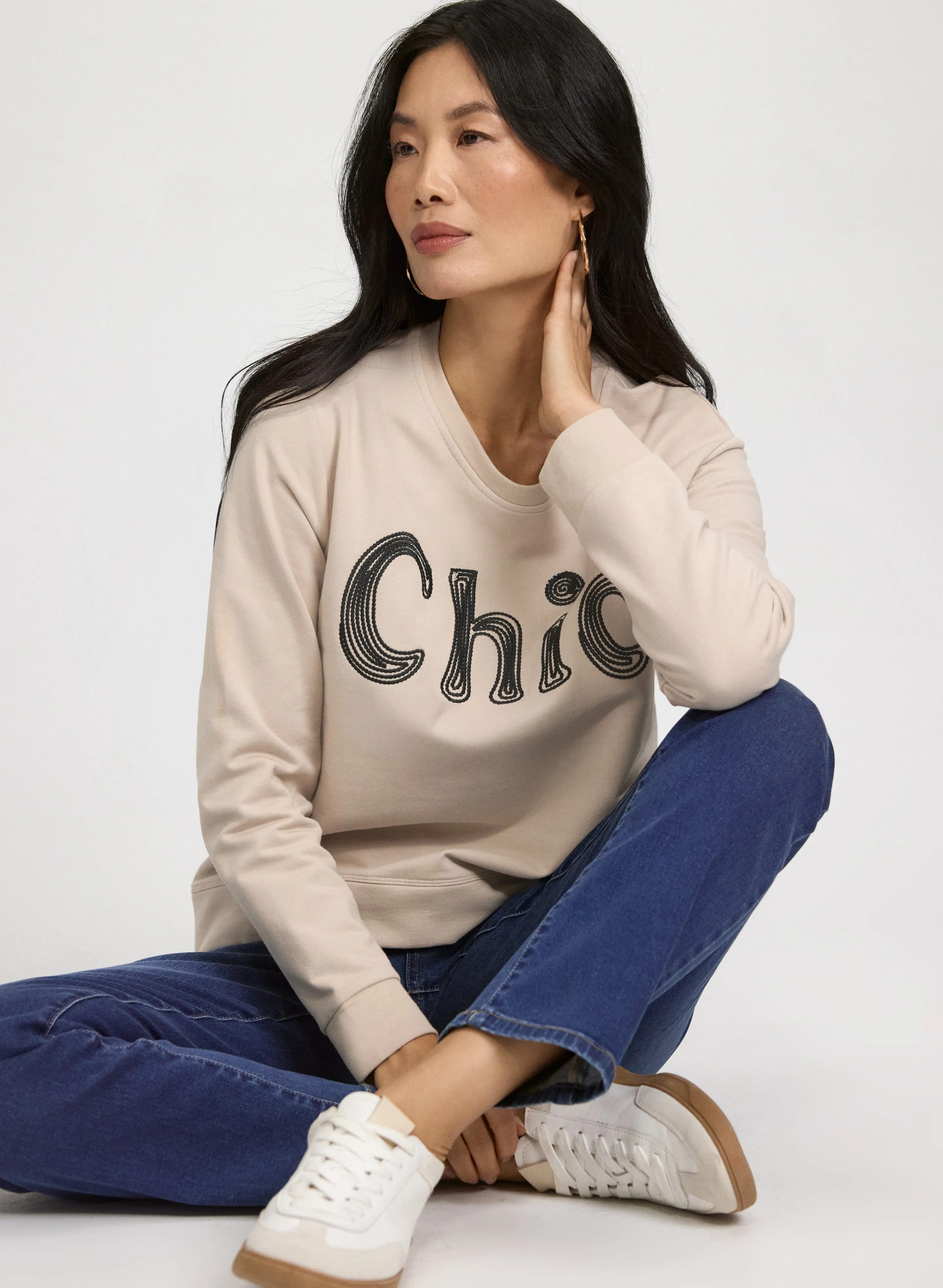 Embroidered Script Sweatshirt sold by Laura product image thumbnail 4