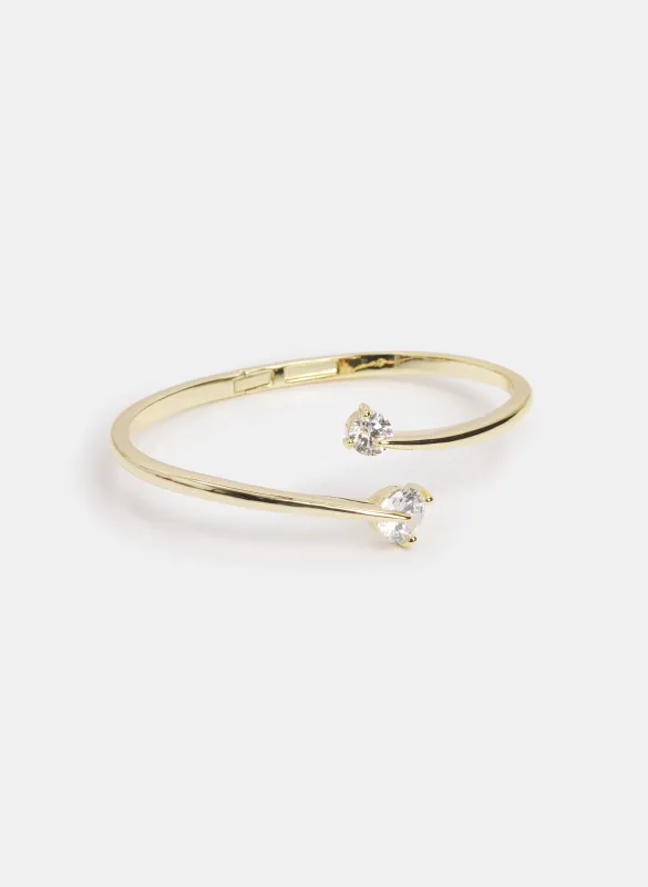Crystal Tipped Open Bangle made by Laura