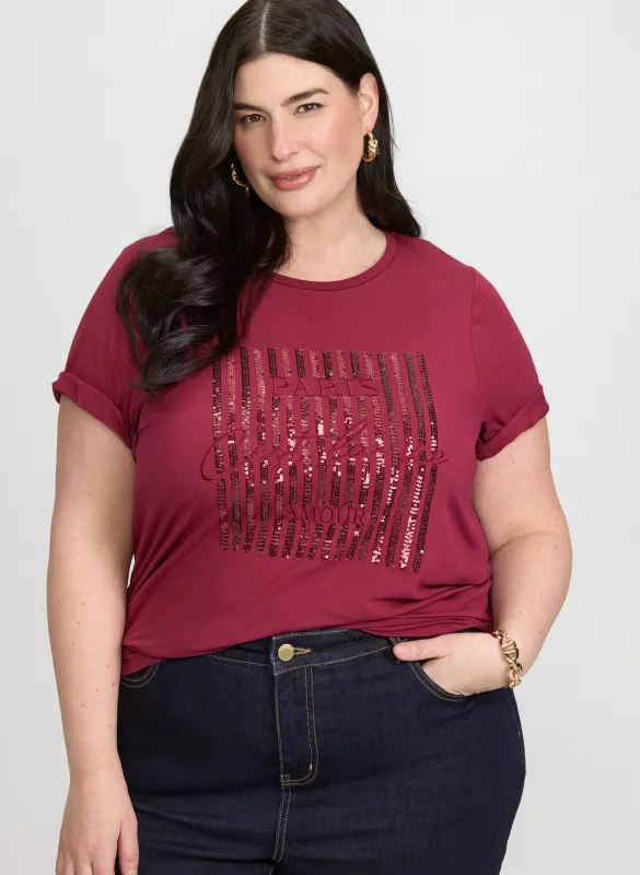Paris Sequin T-Shirt sold by Laura