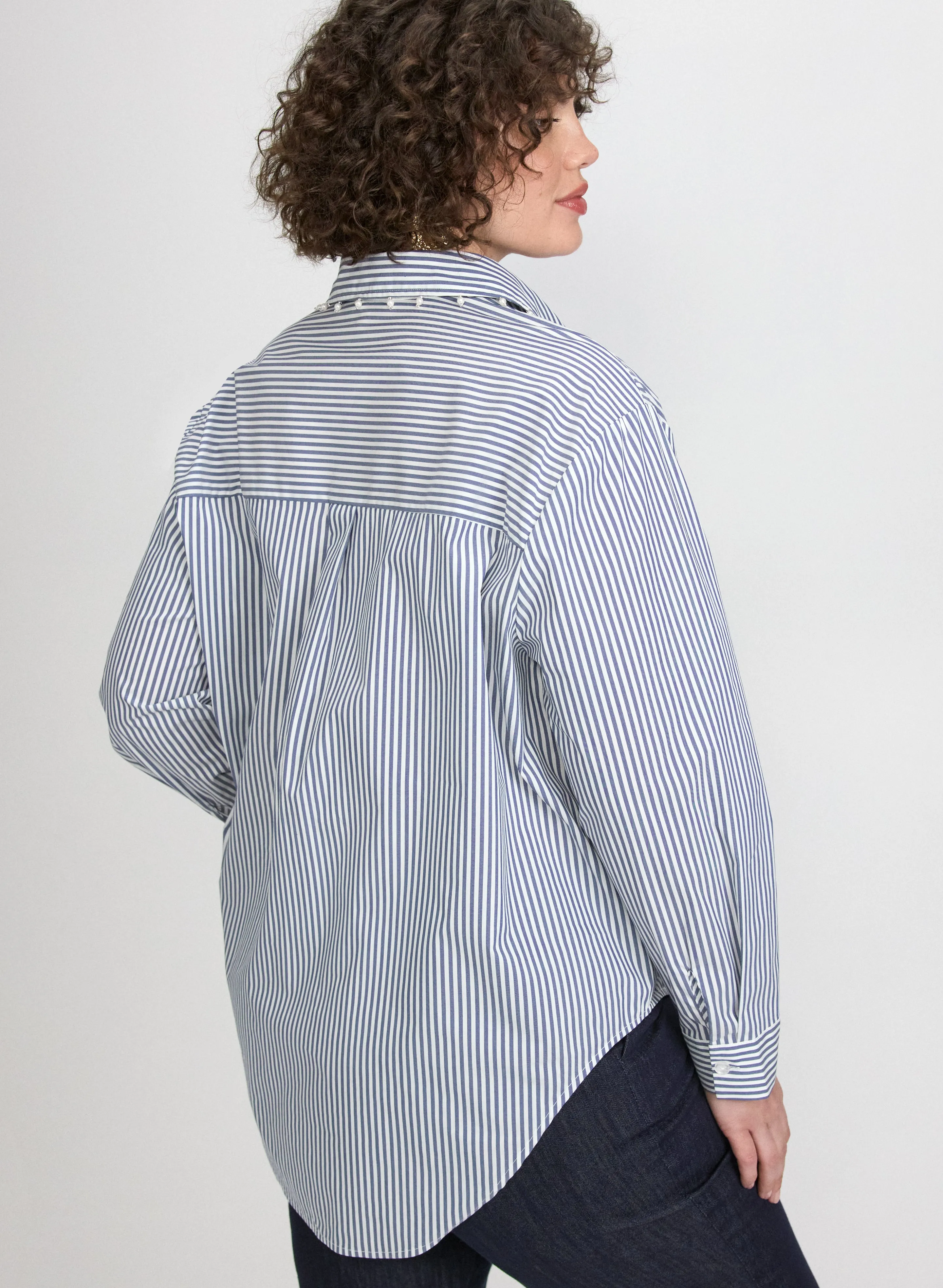 Stripe Pearl Trim Blouse sold by Laura product image thumbnail 4