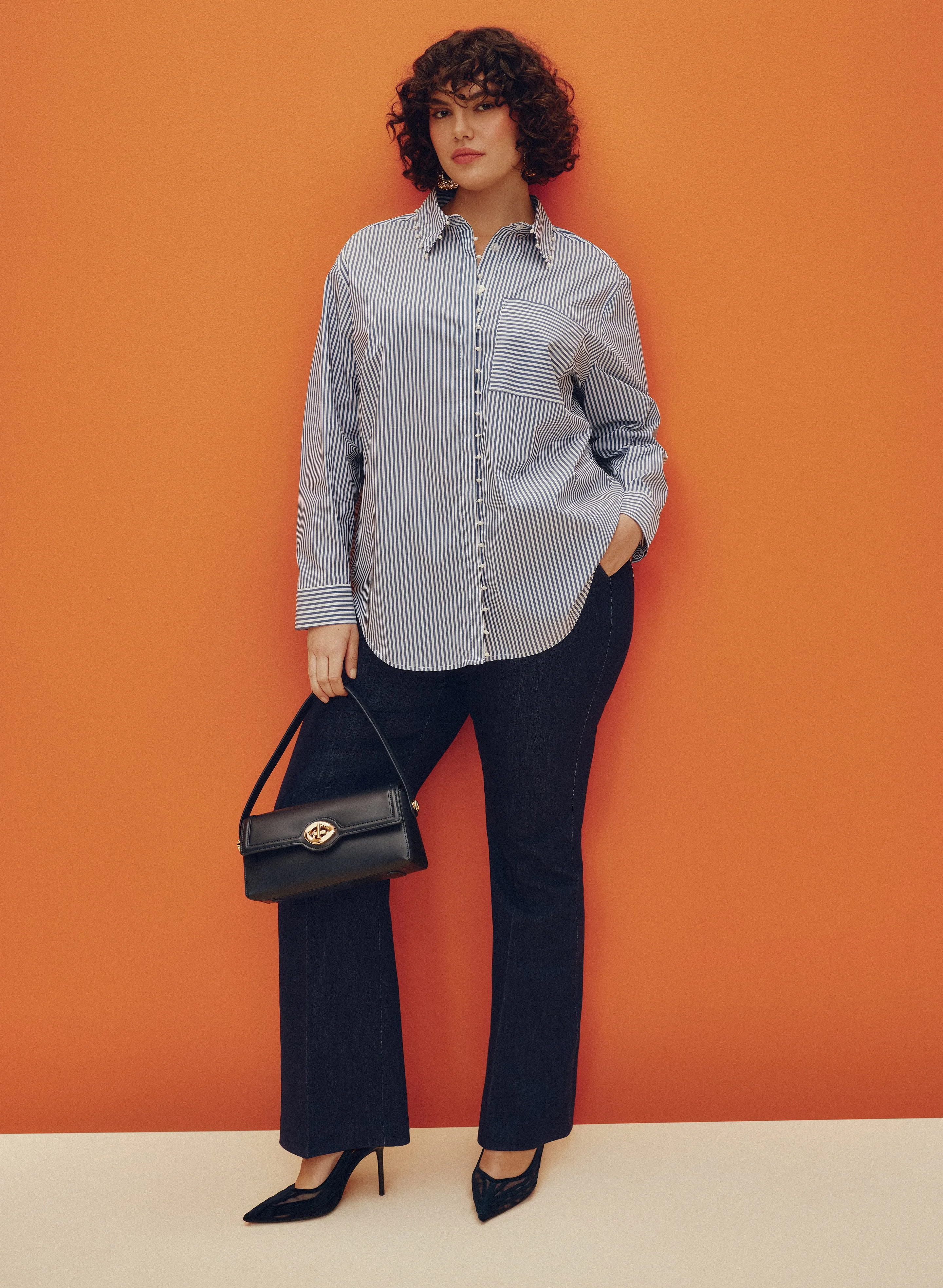 Stripe Pearl Trim Blouse sold by Laura product image thumbnail 3