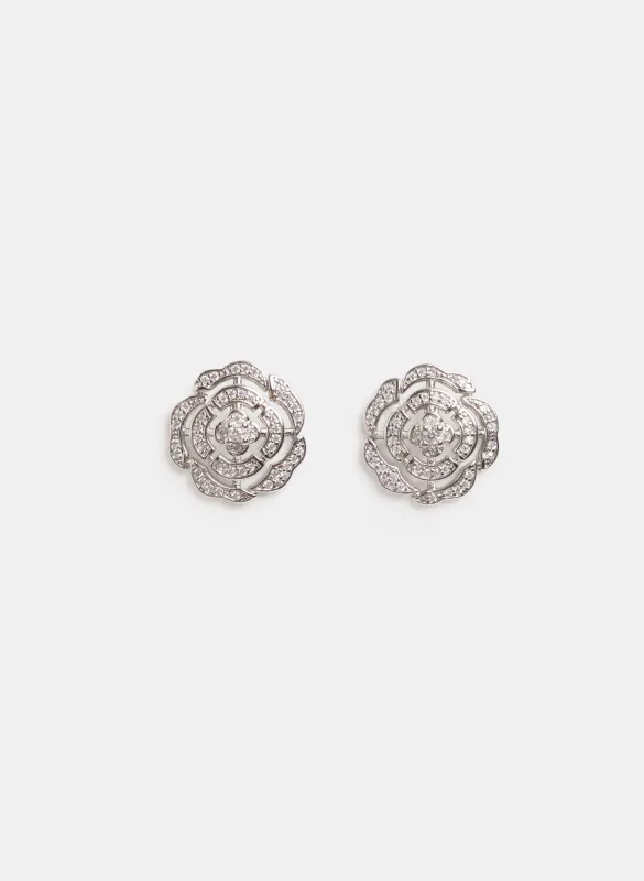 Crystal Cut-Out Rose Earrings made by Laura