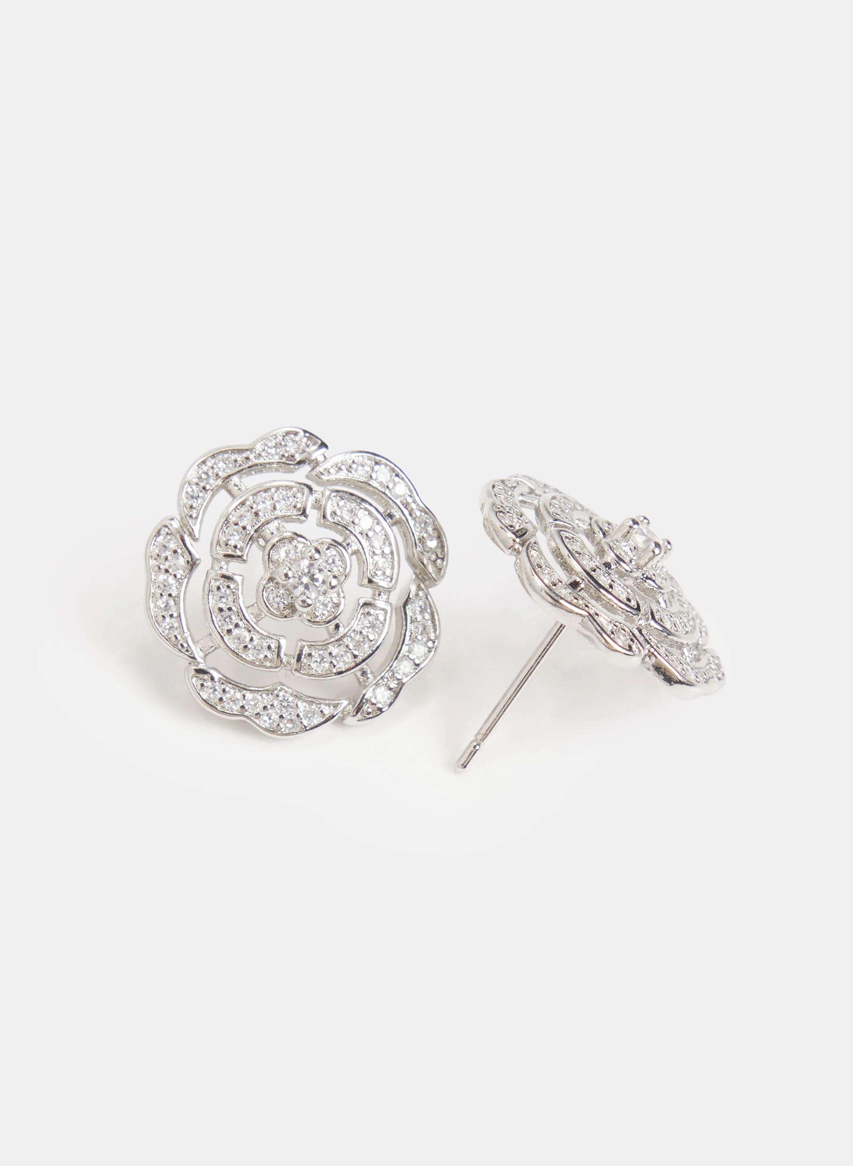 Crystal Cut-Out Rose Earrings sold by Laura product image thumbnail 3
