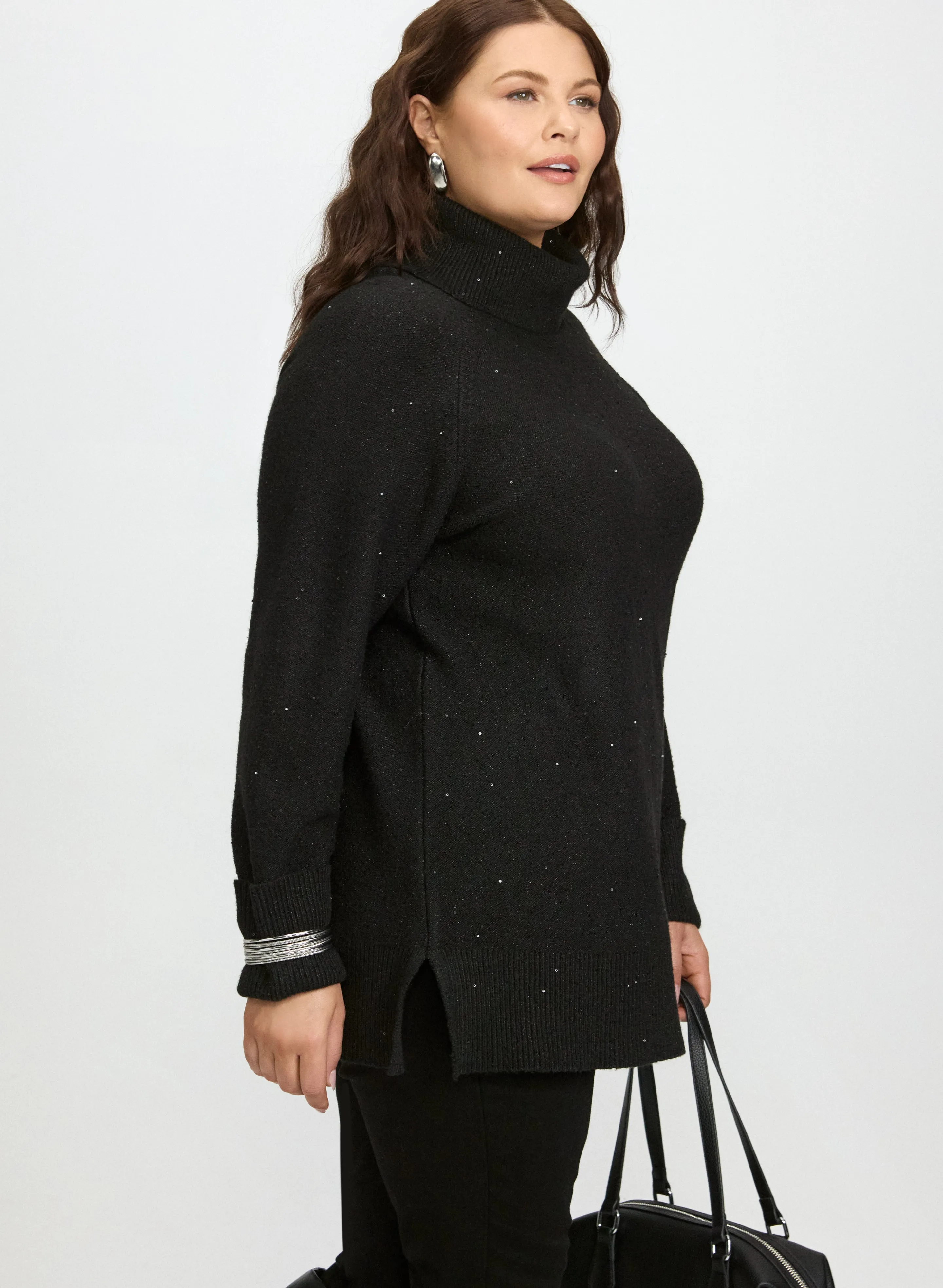 Sequined Cowl Neck Tunic Sweater sold by Laura product image thumbnail 5