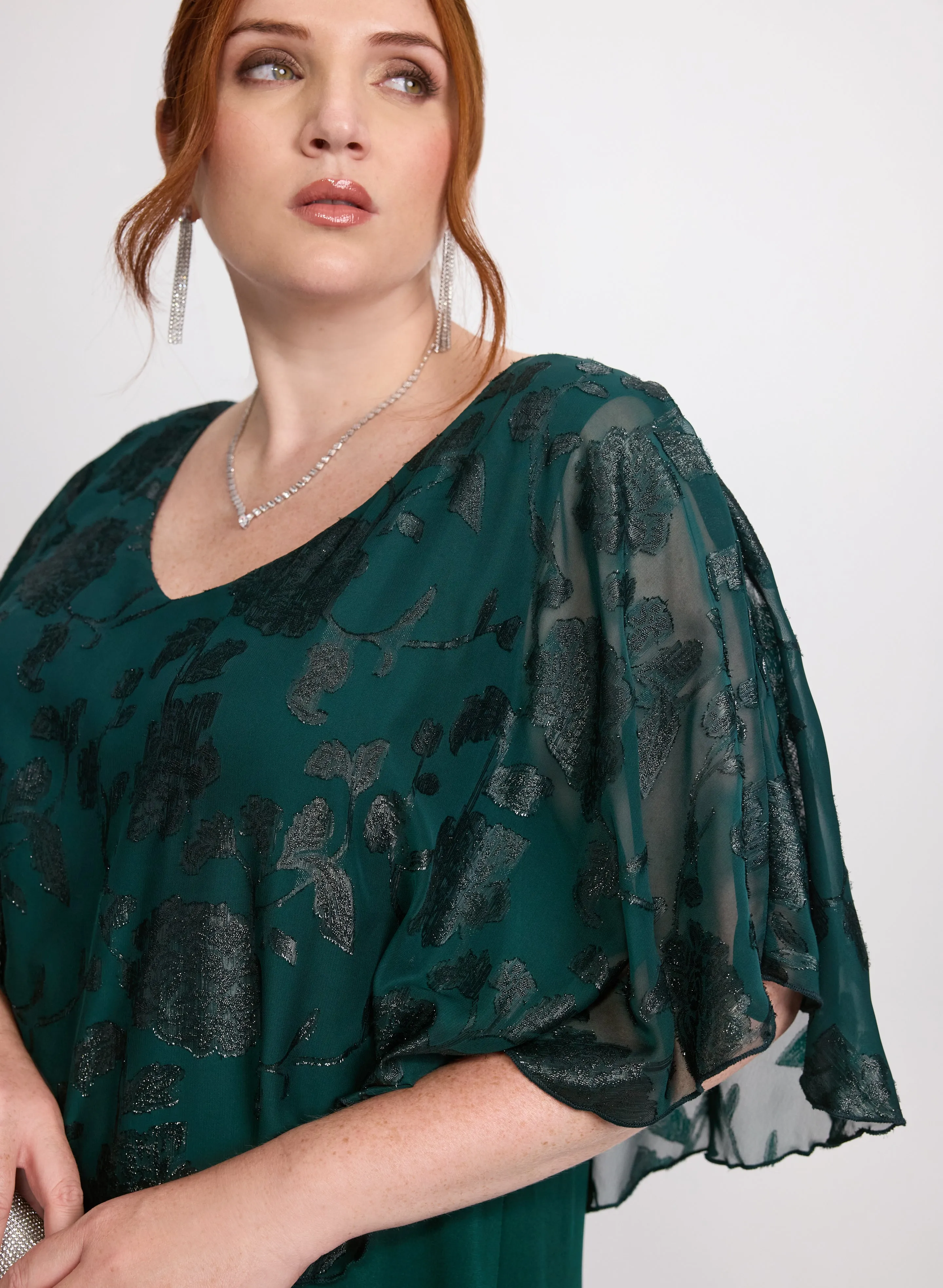 Floral Capelet Overlay Dress sold by Laura product image thumbnail 5