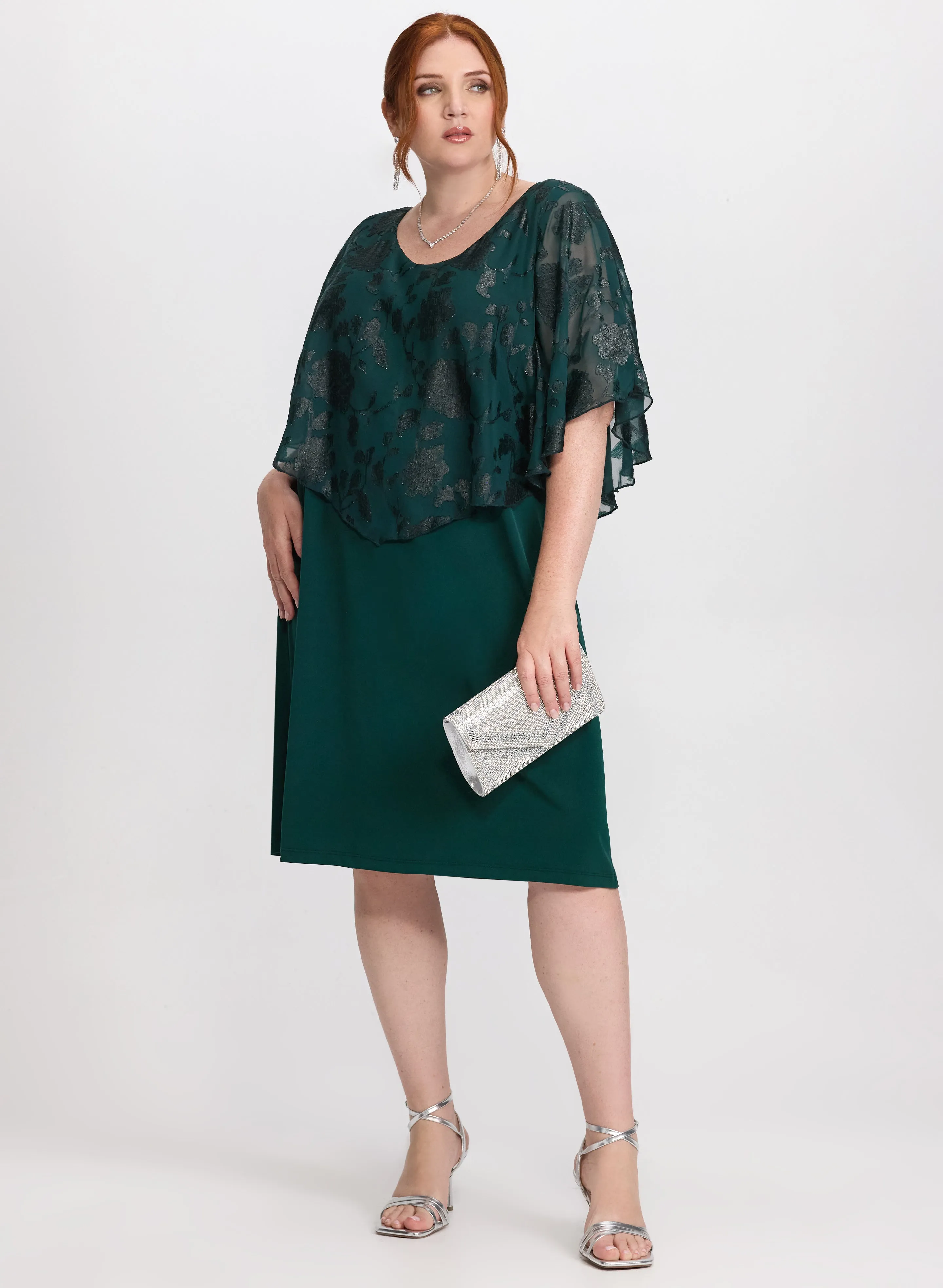 Floral Capelet Overlay Dress sold by Laura