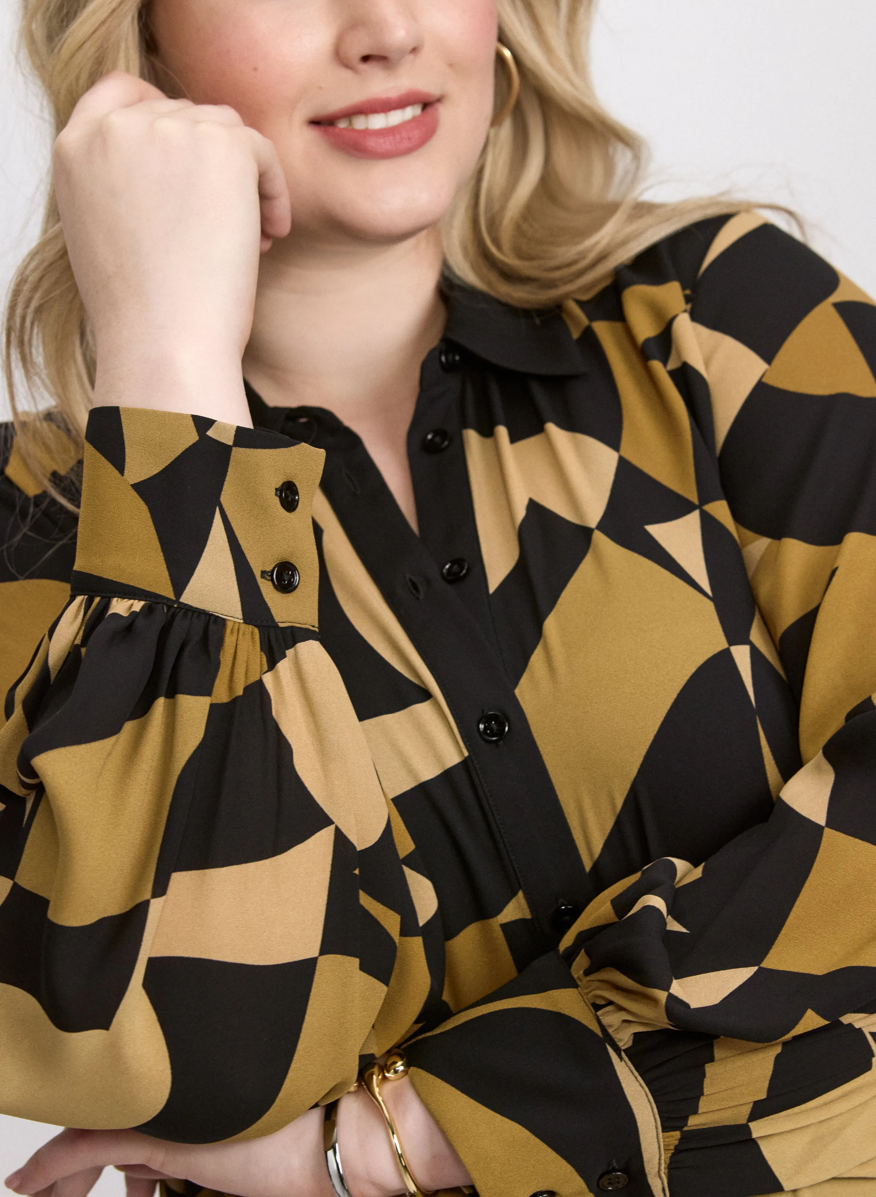 Geometric Button-Down Blouse sold by Laura product image thumbnail 2